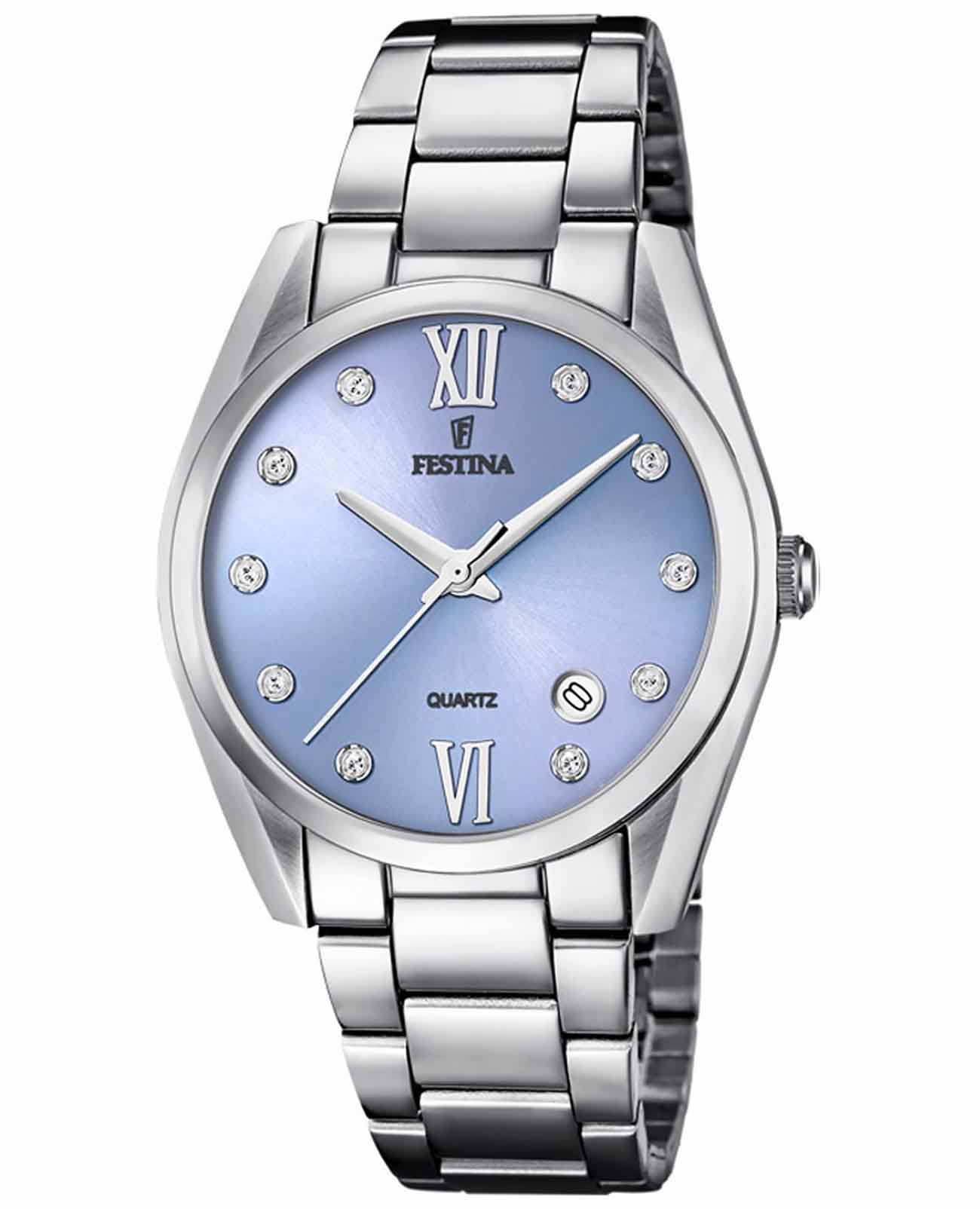 Festina Festina Boyfriend F16790/B  F16790/B кварцевые женские часы голубой циферблат, браслет нержавеющая сталь — вид спереди