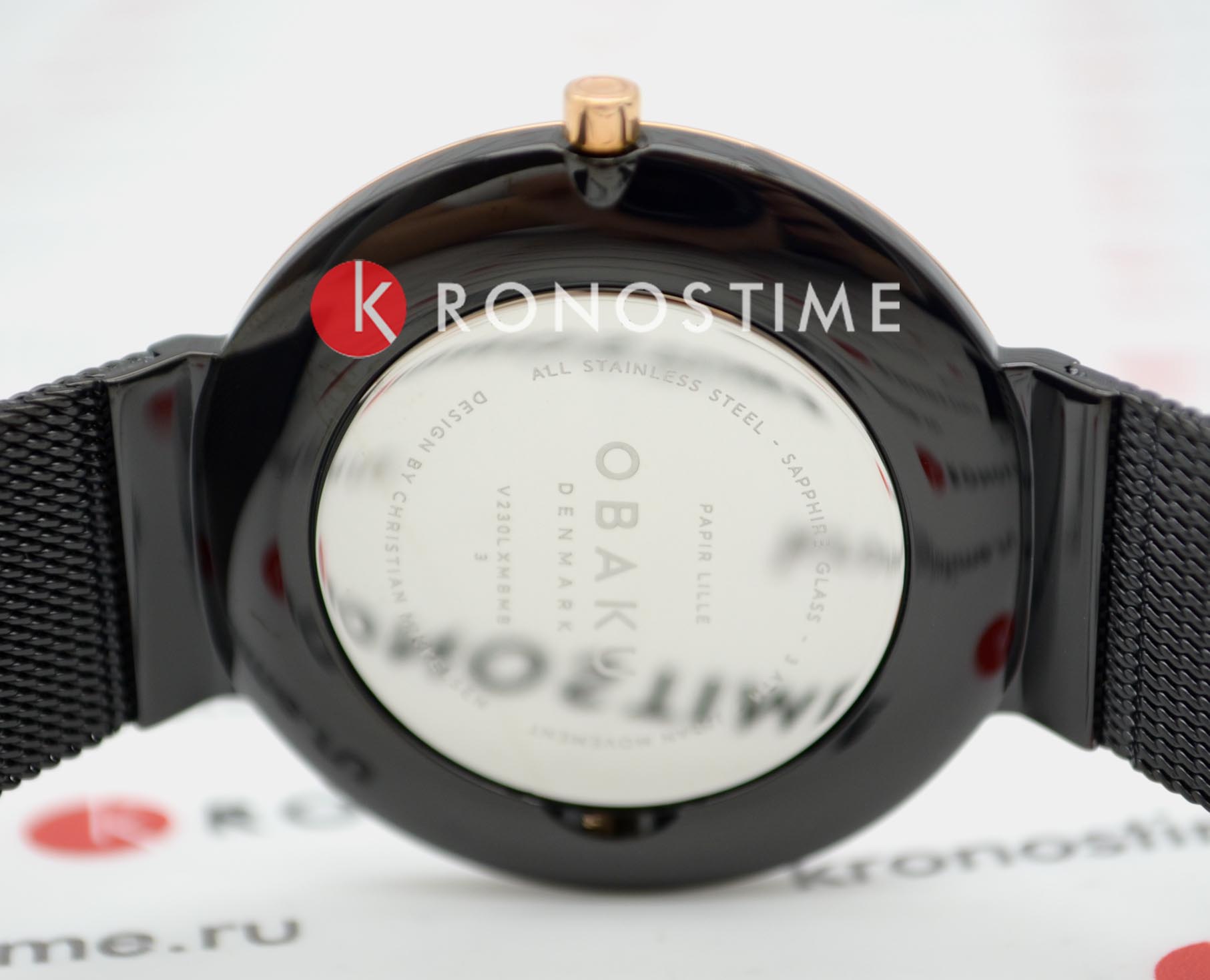 Obaku Obaku Ultra Slim V230LXMBMB женские часы черный циферблат на запястье