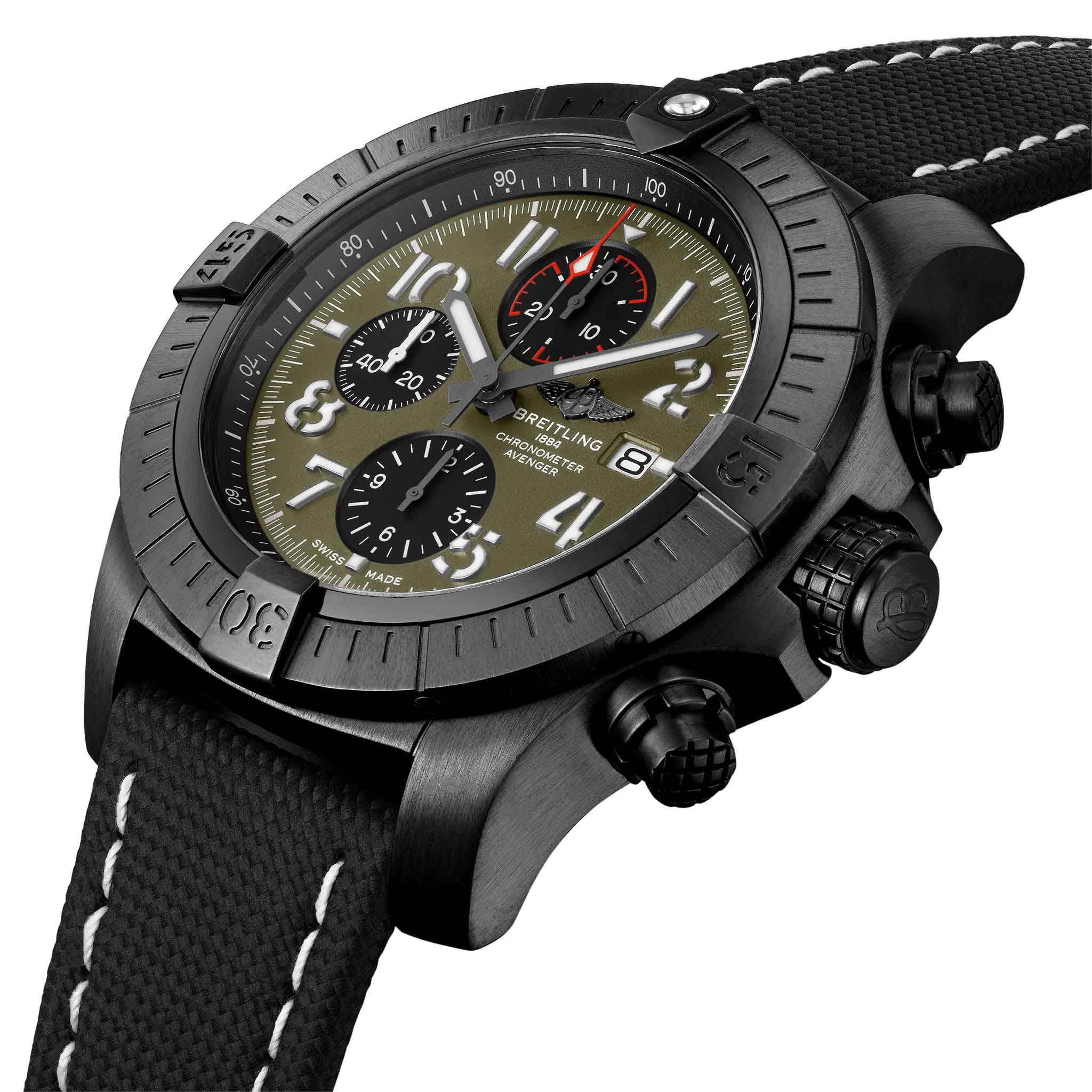 Breitling Breitling Super Avenger Chronograph 48 Night Mission V133751A1L1X1 , наручные мужские часы фото под углом