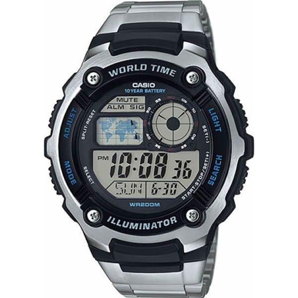 Casio Casio Illuminator AE-2100WD-1A  AE-2100WD-1A кварцевые мужские часы серый циферблат, браслет пластик — вид спереди