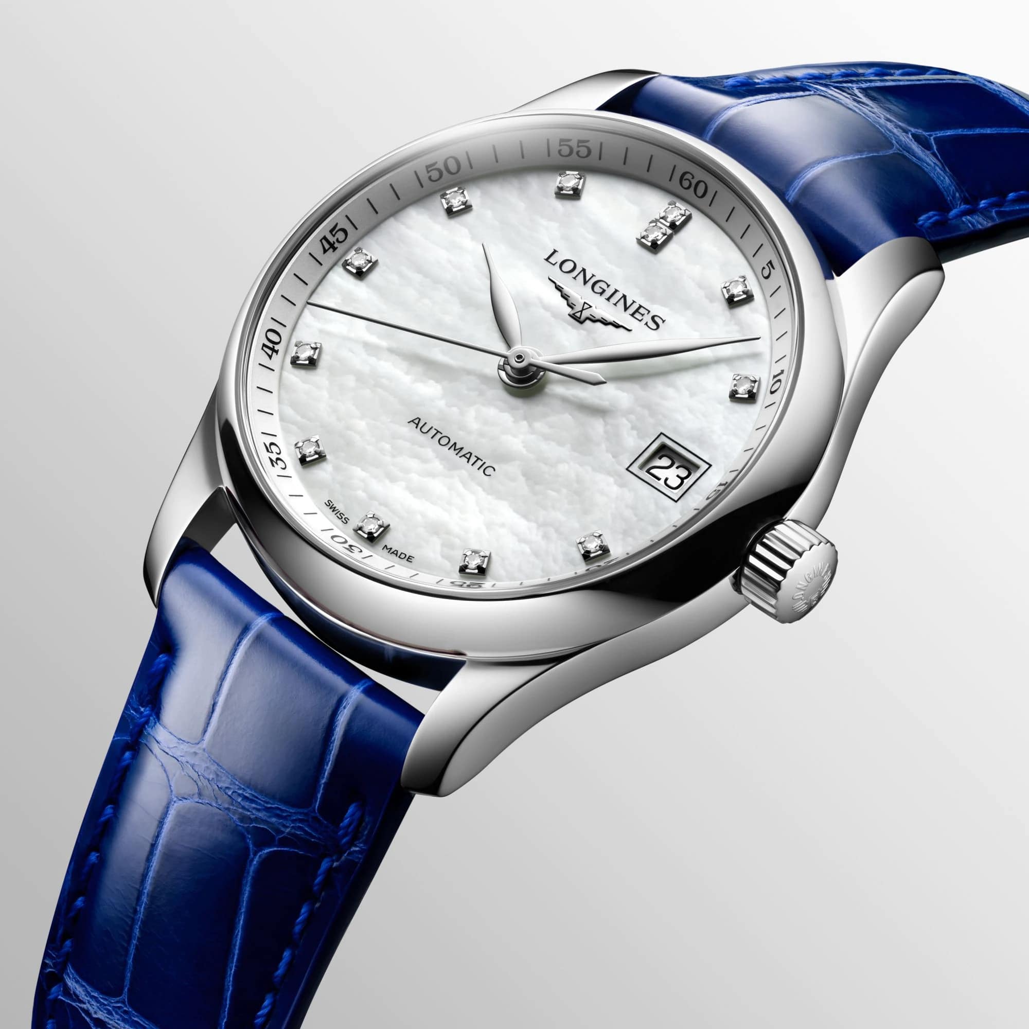 Longines Longines Master Collection L2.357.4.87.0 механические женские часы часы крупный план перламутровый циферблата