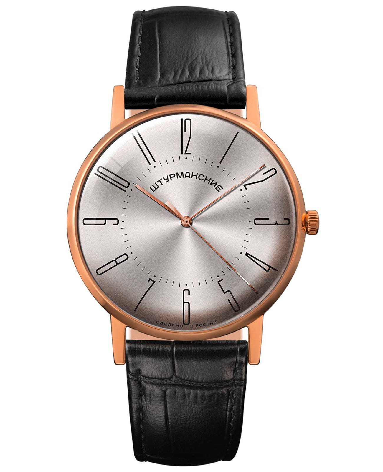 Штурманские Штурманские Открытый Космос VJ21/3469045  VJ21/3469045 кварцевые мужские часы серебристый циферблат, браслет кожаный — вид спереди