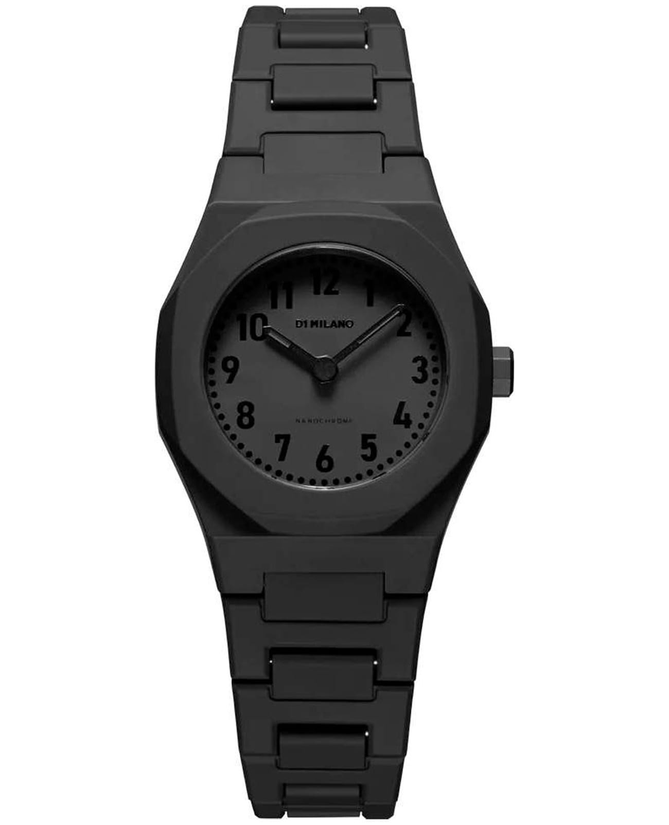 D1 Milano D1 Milano Nanochrome NCBJ04  NCBJ04 кварцевые мужские часы черный циферблат, браслет пластик — вид спереди