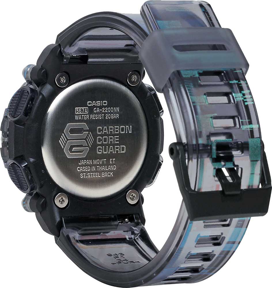 Casio Casio G-Shock GA-2200NN-1A, g-shock япония мужские часы на браслете полимер боковой вид
