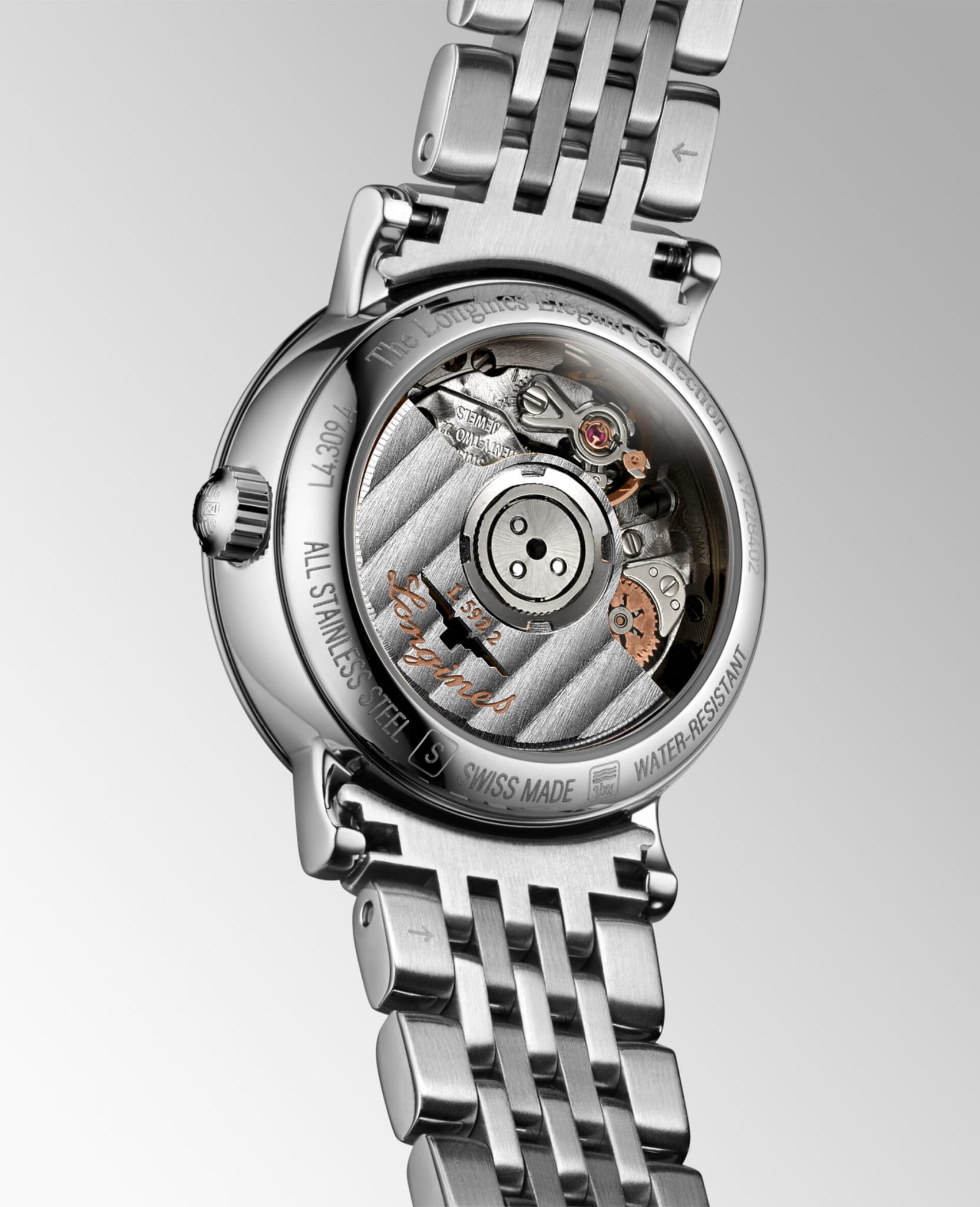Longines Longines Elegant Collection L4.309.4.87.6, elegant collection швейцария мужские часы на браслете нержавеющая сталь боковой вид