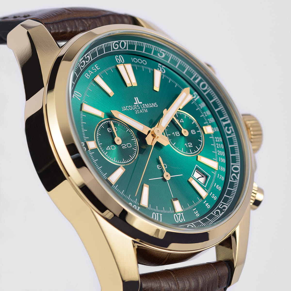Jacques Lemans Jacques Lemans  Sport 1-2117H,  австрия мужские часы на браслете кожаный боковой вид