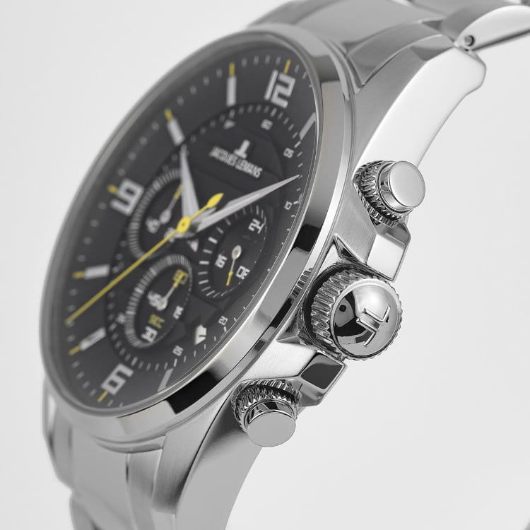 Jacques Lemans Jacques Lemans  Sport 1-2118D,  австрия мужские часы на браслете нержавеющая сталь боковой вид
