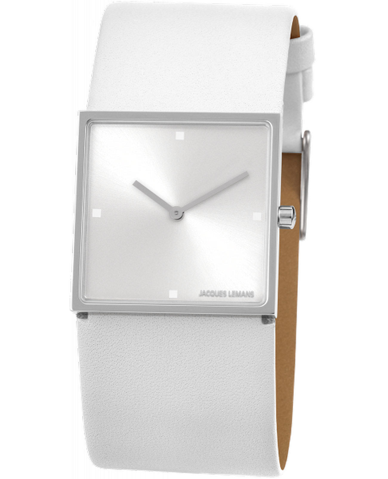 Jacques Lemans Jacques Lemans La Passion 1-2057B  1-2057B кварцевые женские часы серебристый циферблат, браслет кожаный — вид спереди