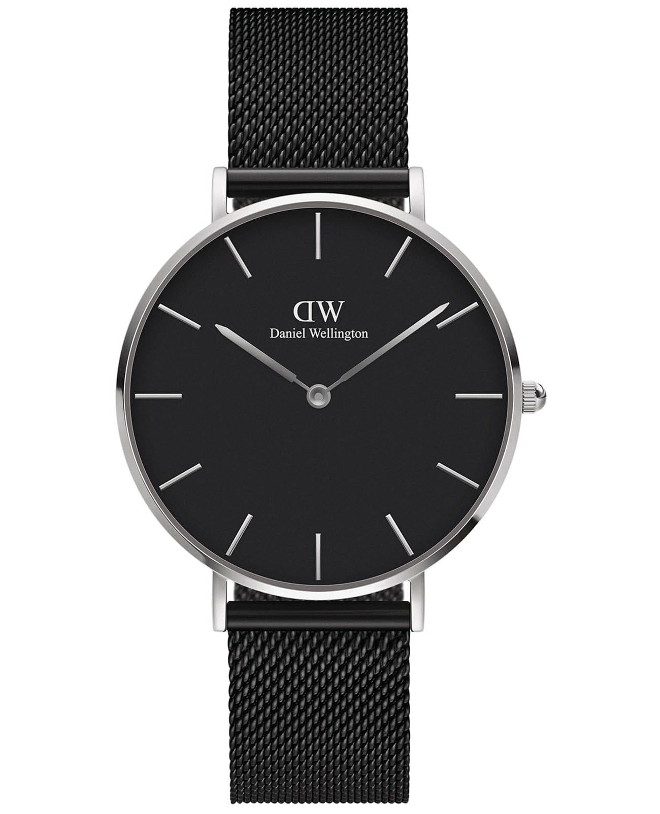 Daniel Wellington Daniel Wellington Petite Ashfield DW00100308  DW00100308 кварцевые женские часы черный циферблат, браслет сталь c pvd покрытием — вид спереди