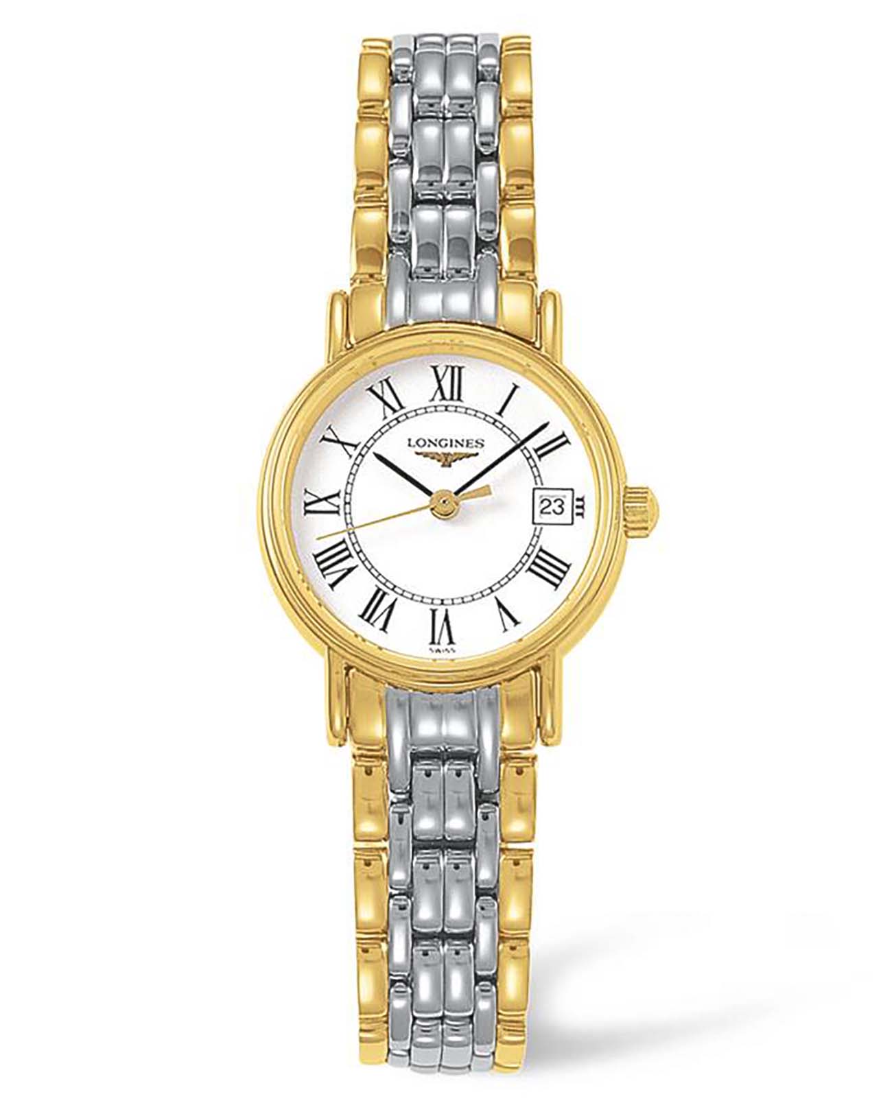 Longines Longines Presence L4.319.2.11.7  L43192117 кварцевые женские часы белый циферблат, браслет нержавеющая сталь — вид спереди