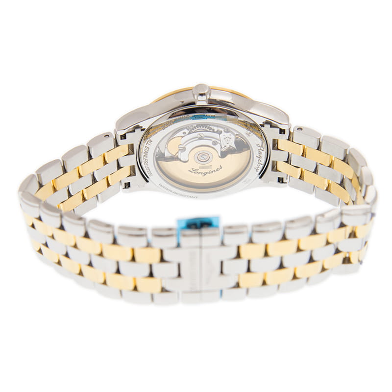 Longines Longines Flagship L4.899.3.21.7, flagship швейцария мужские часы на браслете сталь c pvd покрытием боковой вид