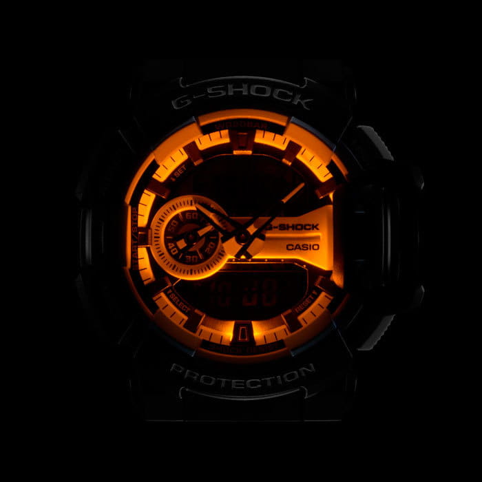 Casio Casio G-Shock GA-400GB-1A4DR (GA-400GB-1A4) электронные мужские часы часы крупный план розовый циферблата