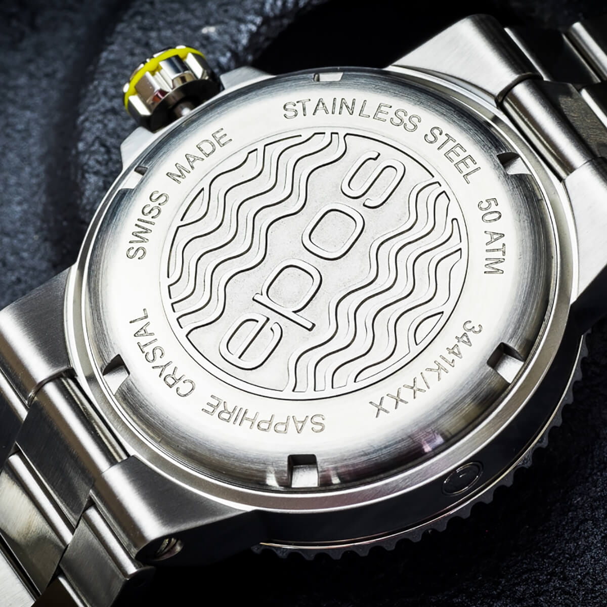 Epos Epos Diver 3441.131.20.55.30,  швейцария мужские часы на браслете нержавеющая сталь боковой вид
