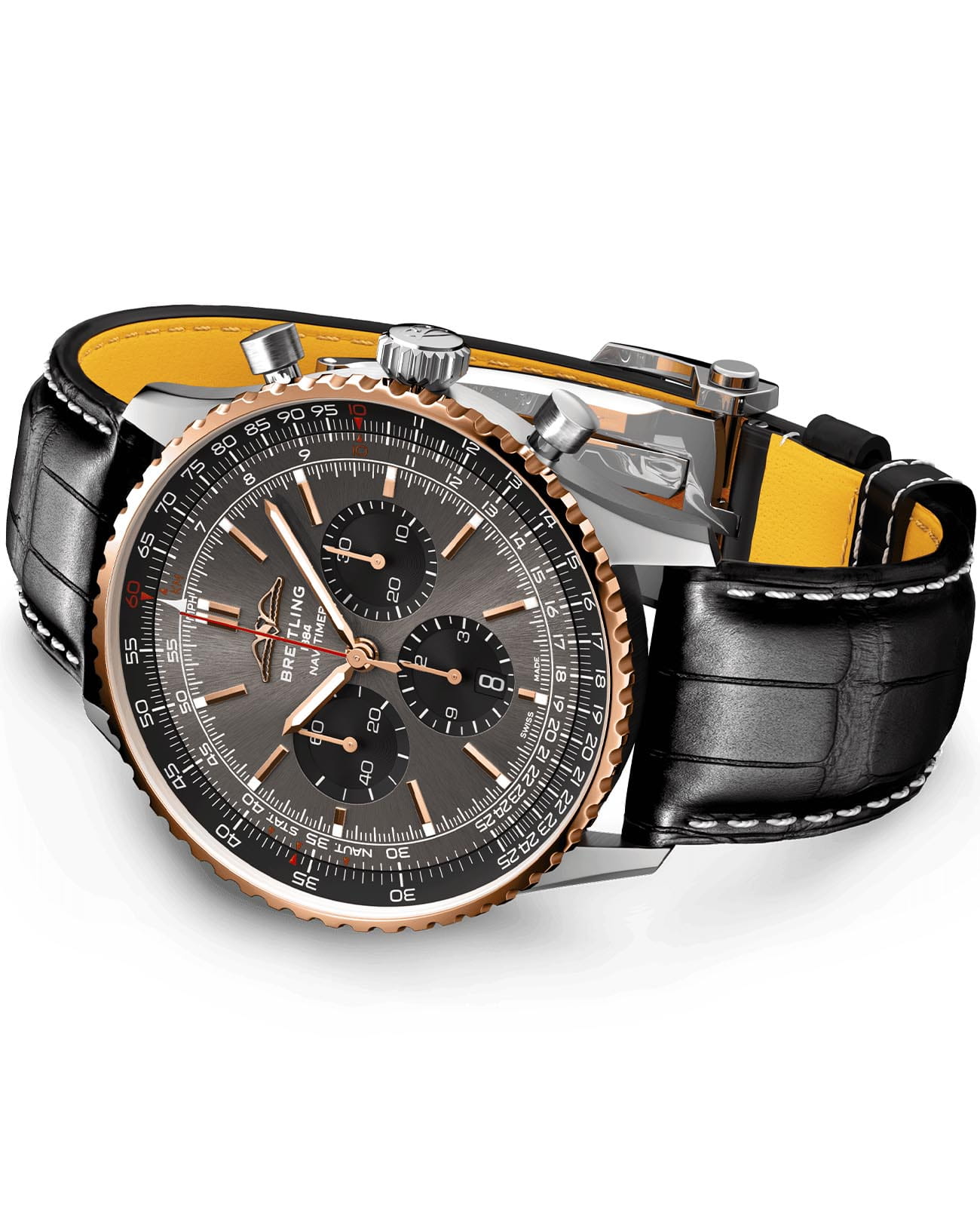 Breitling Breitling Navitimer B01 Chronograph 41 UB01371A1B1P1, navitimer швейцария мужские часы на браслете кожаный боковой вид