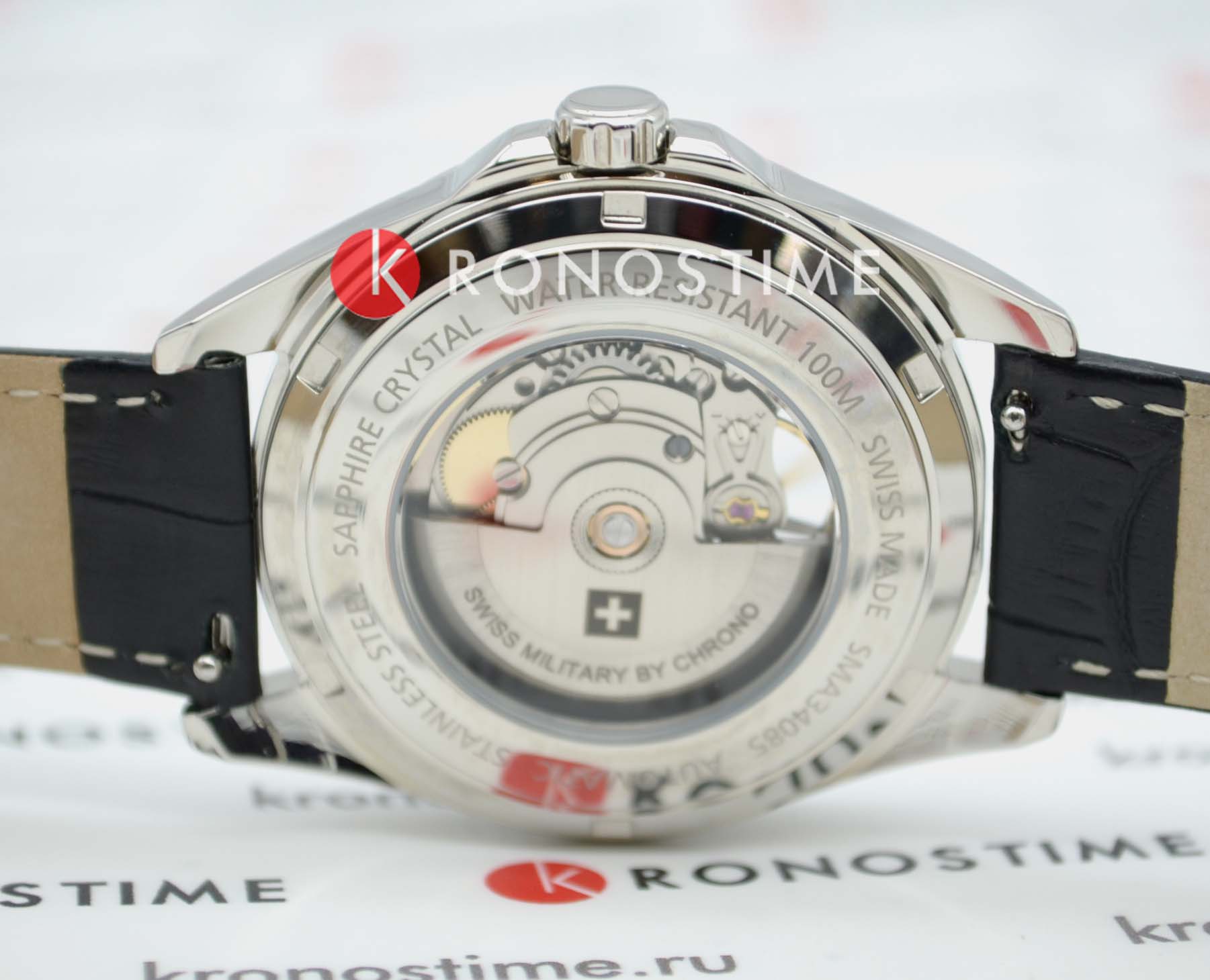 Swiss Military by Chrono Swiss Military by Chrono SMA34085.33 механические мужские часы часы крупный план черный циферблата