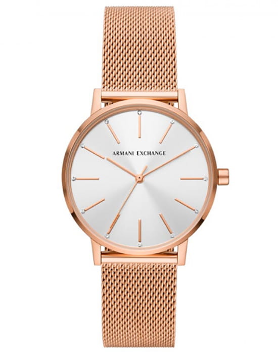 Armani Exchange Armani Exchange Hampton  AX5573  AX5573 кварцевые женские часы перламутровый циферблат, браслет нержавеющая сталь — вид спереди