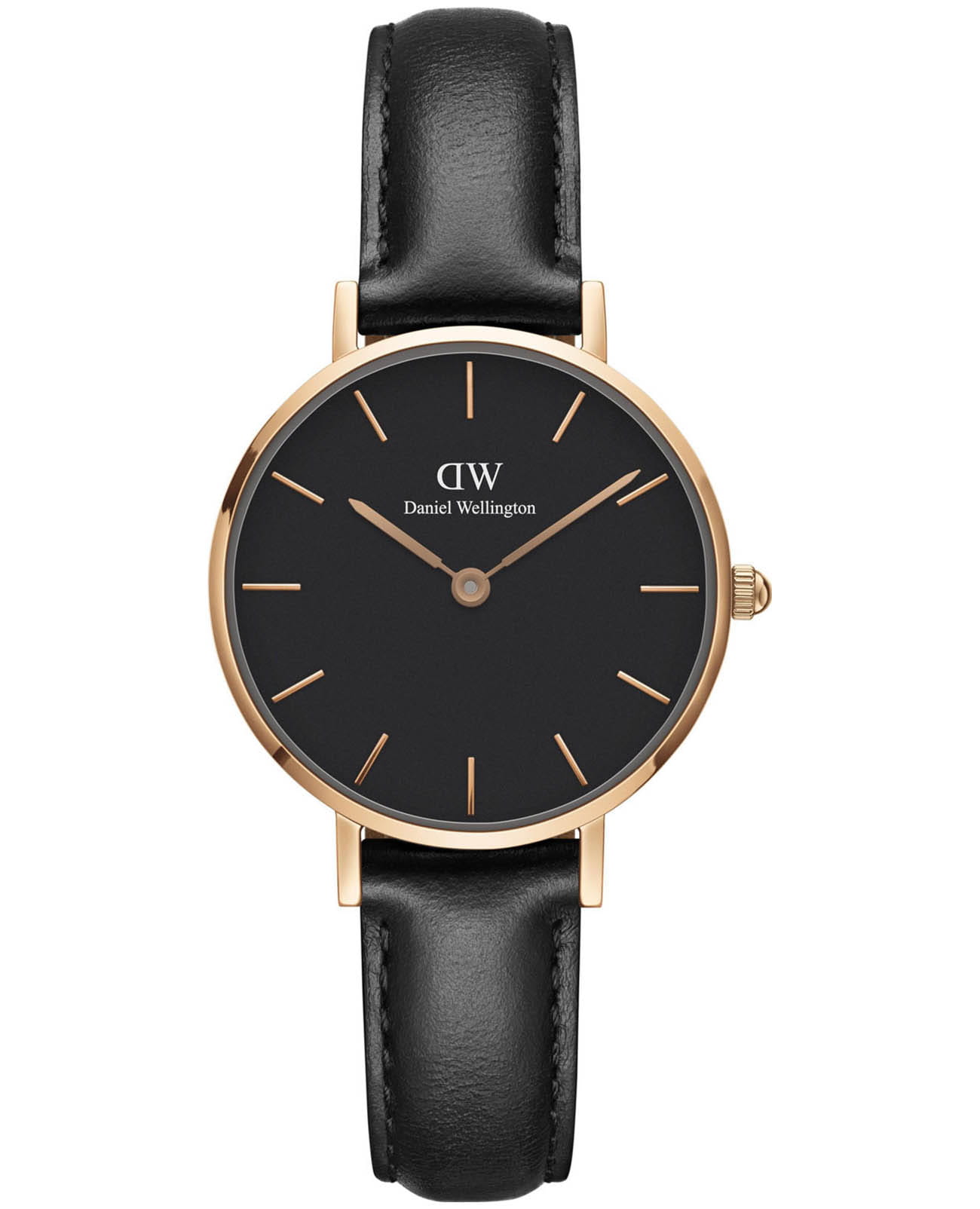 Daniel Wellington Daniel Wellington Petite Mawes DW00100225  DW00100225 кварцевые женские часы черный циферблат, браслет кожаный — вид спереди