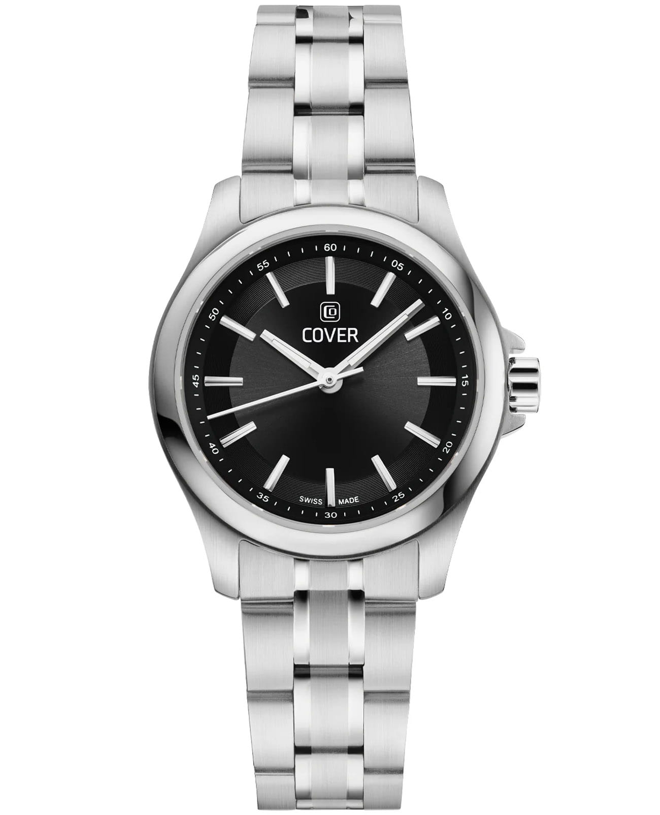 Cover Cover Marville CO215.01  CO215.01 кварцевые женские часы черный циферблат, браслет нержавеющая сталь — вид спереди