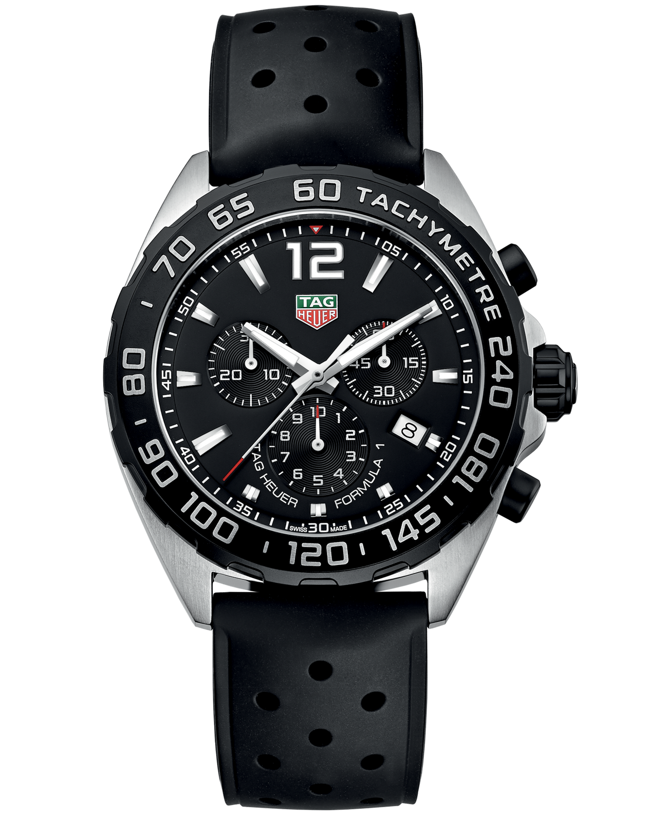 TAG Heuer TAG Heuer Formula 1 CAZ1010.FT8024  CAZ1010.FT8024 кварцевые мужские часы черный циферблат, браслет каучук — вид спереди