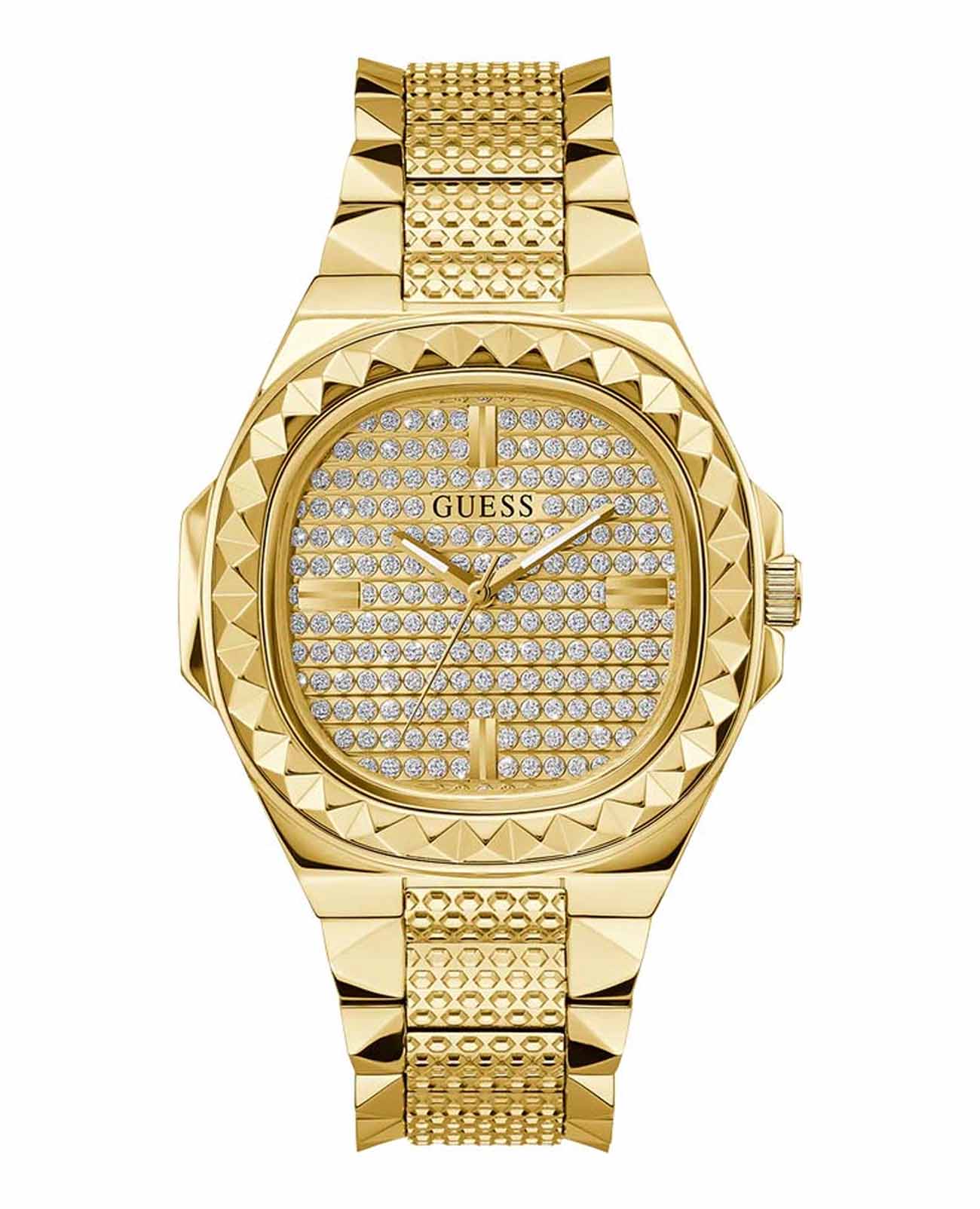 Guess Guess Trend GW0622G1  GW0622G1 кварцевые мужские часы золотой циферблат, браслет нержавеющая сталь с ip-покрытием — вид спереди