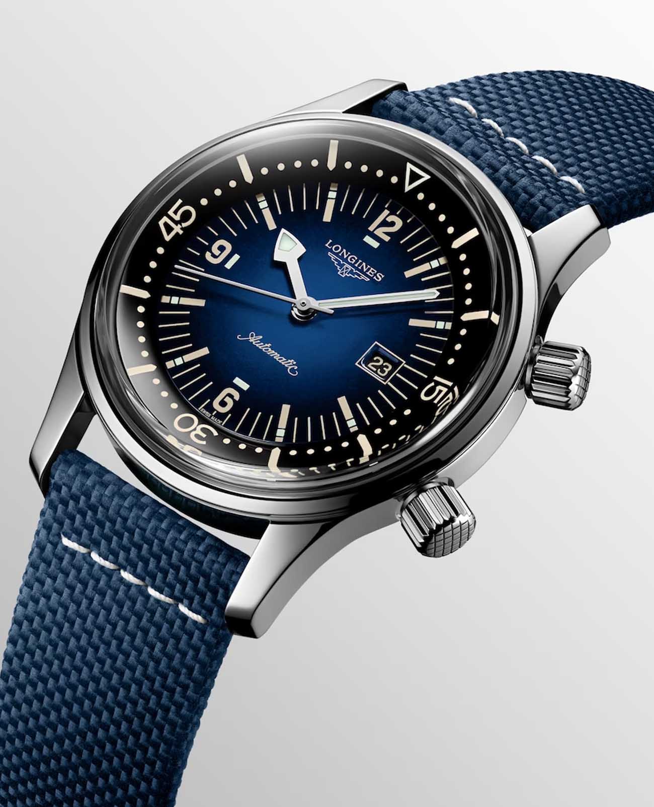 Оригинальные часы Longines Longines Legend Diver L3.374.4.90.2 механические калибр механизма l592 общий вид