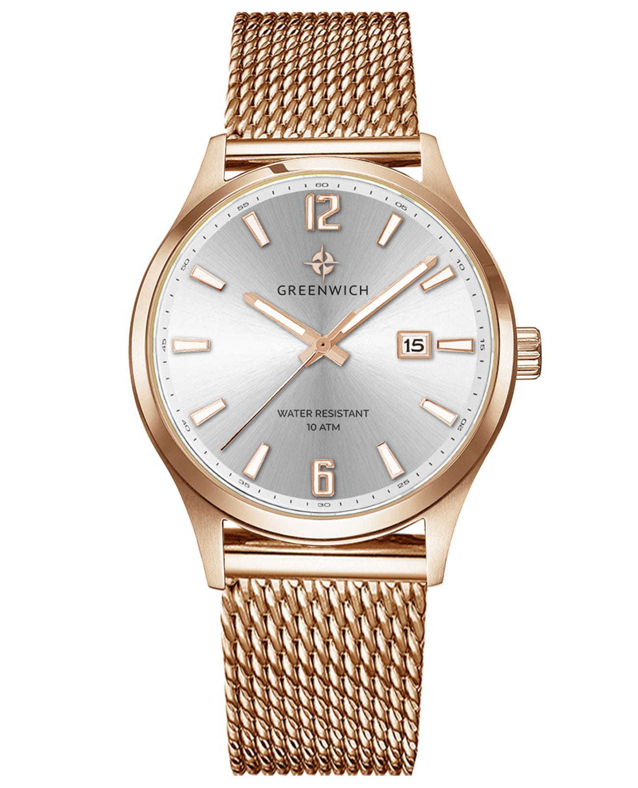 Greenwich Greenwich Octopus GW 051.49.31  GW 051.49.31 кварцевые мужские часы серебристый циферблат, браслет нержавеющая сталь — вид спереди