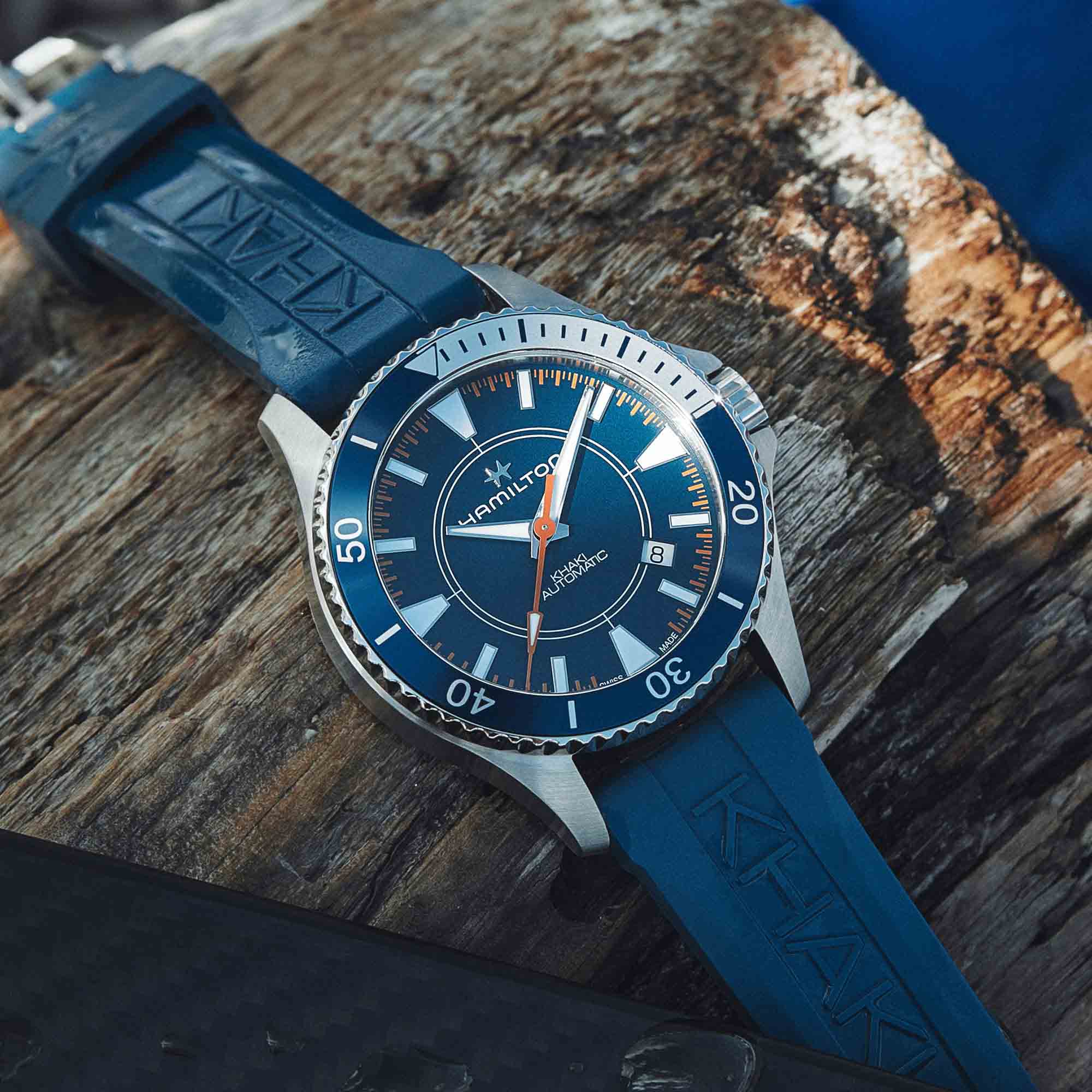 Hamilton Hamilton Khaki Navy Scuba AAuto Syrocco Special Edition H82385340 мужские часы синий циферблат на запястье