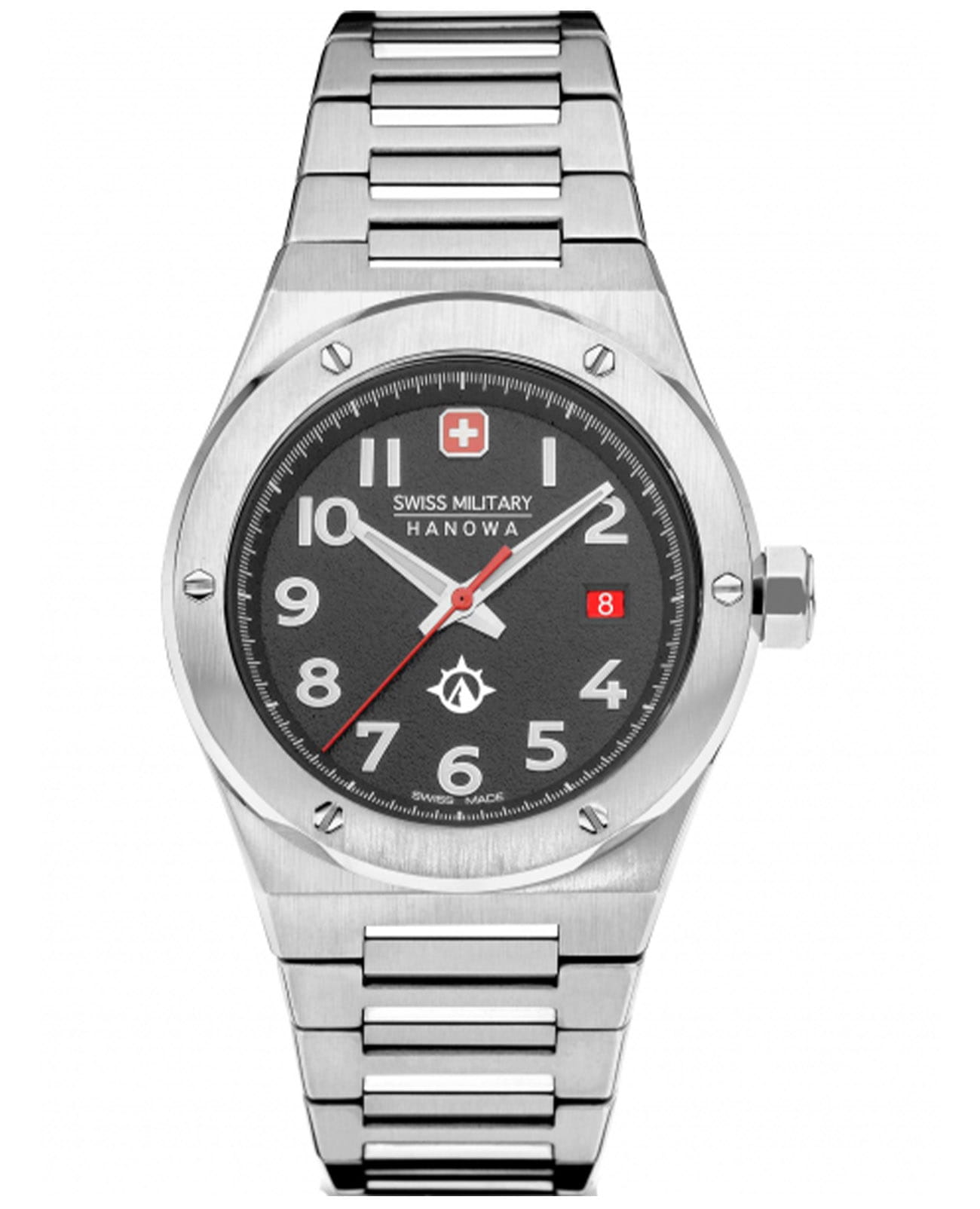 Swiss Military Hanowa Swiss Military Hanowa Sonoran SMWGH2101902  SMWGH2101902 кварцевые мужские часы черный циферблат, браслет нержавеющая сталь — вид спереди