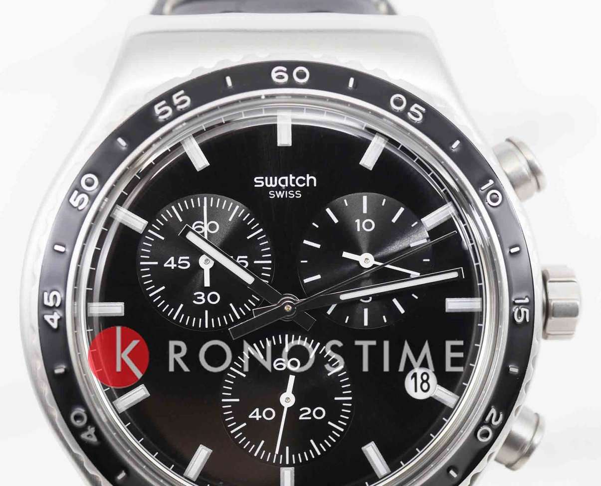 Swatch Swatch I New Chrono YVS495, gent швейцария мужские часы на браслете кожаный боковой вид