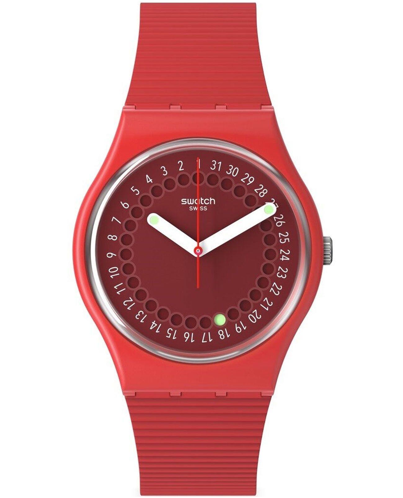 Swatch Swatch Gent Biosourced Standart SO28R400  SO28R400 кварцевые женские часы коричневый циферблат, браслет силикон — вид спереди