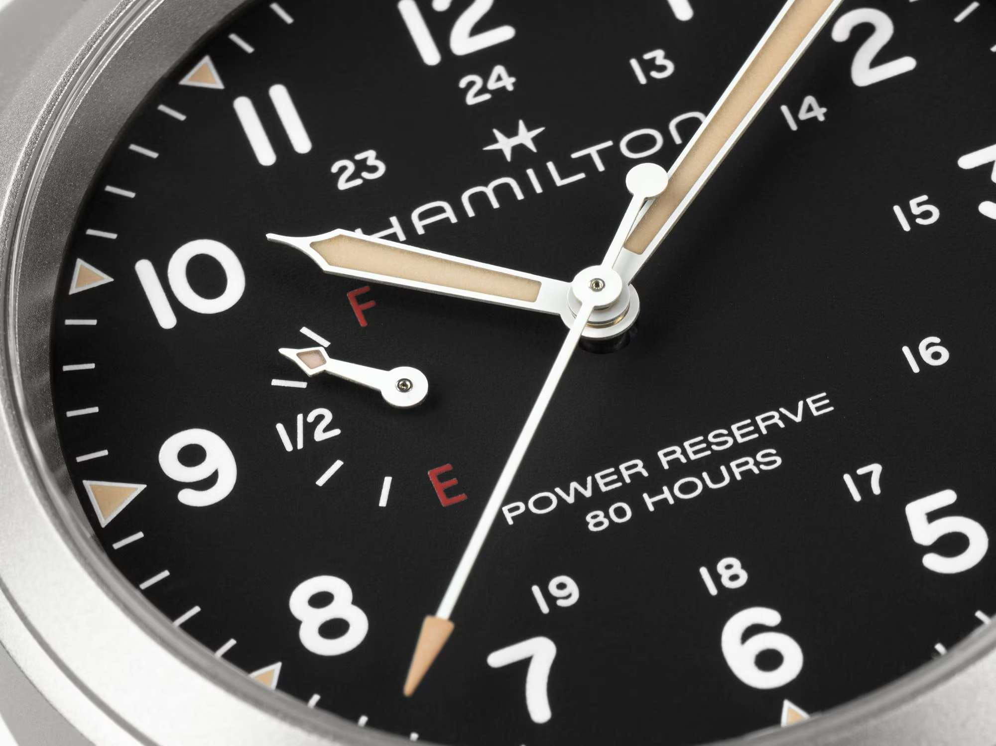 Hamilton Hamilton Khaki Field Mechanical Power Reserve 40mm H69509130 мужские часы черный циферблат на запястье