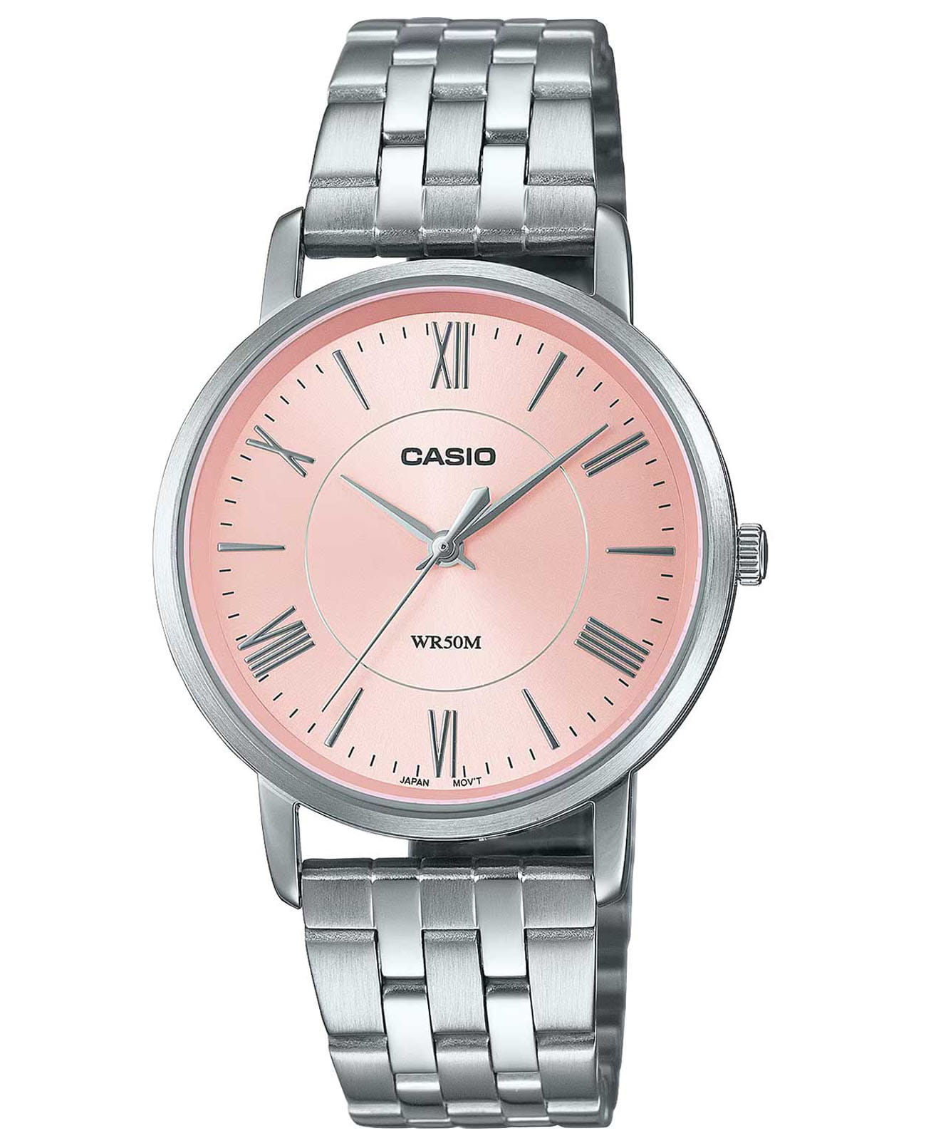 Casio Casio Collection LTP-B110D-4A  LTP-B110D-4A кварцевые женские часы розовый циферблат, браслет нержавеющая сталь — вид спереди