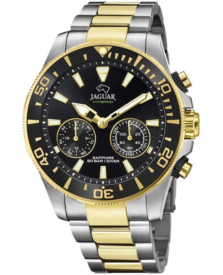 Jaguar Jaguar Connected J889/2  J889/2 кварцевые мужские часы черный циферблат, браслет нержавеющая сталь с pvd-покрытием — вид спереди