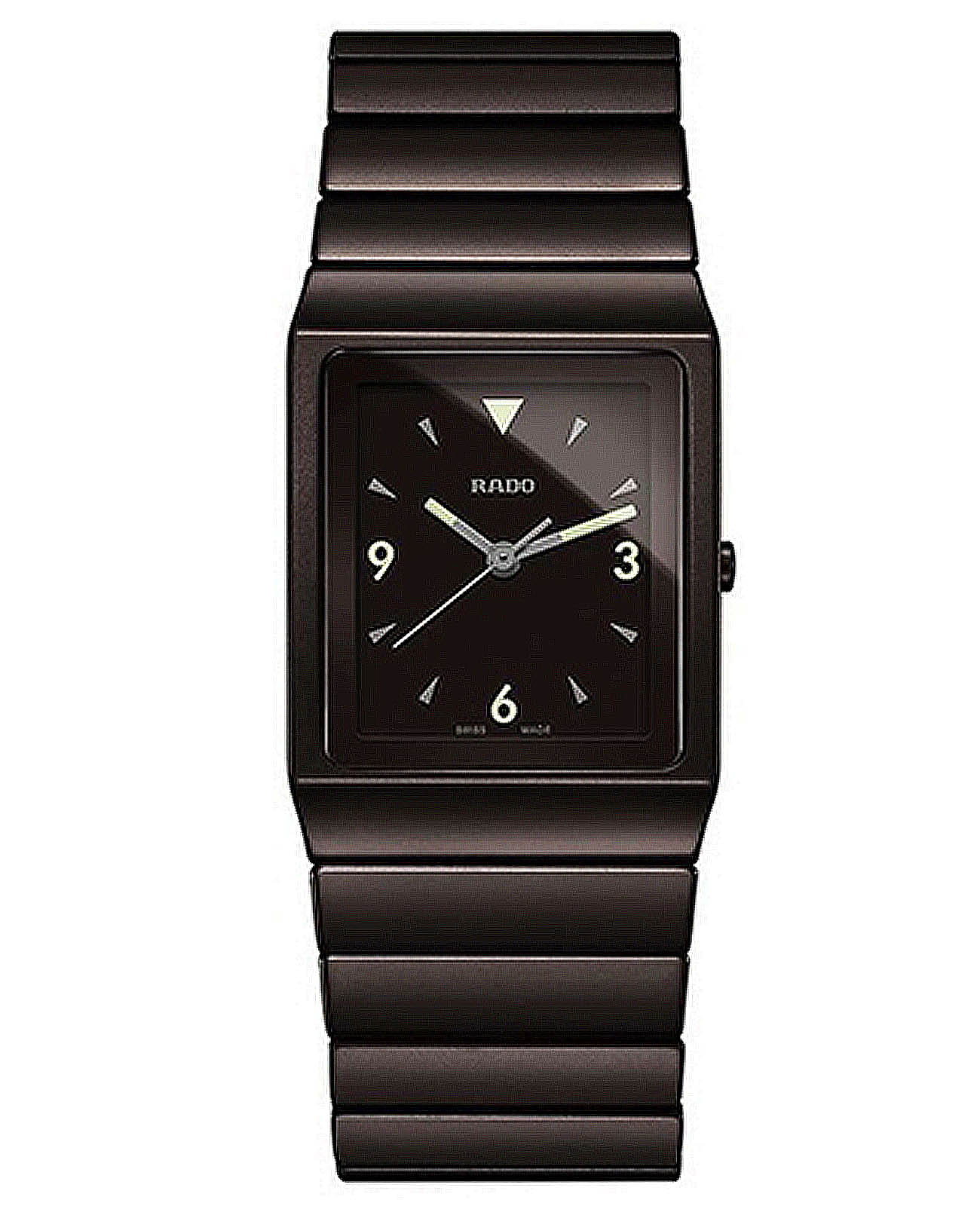 Rado Rado Ceramica R21614302  R21614302 кварцевые мужские часы черный циферблат, браслет высокотехнологичная керамика — вид спереди