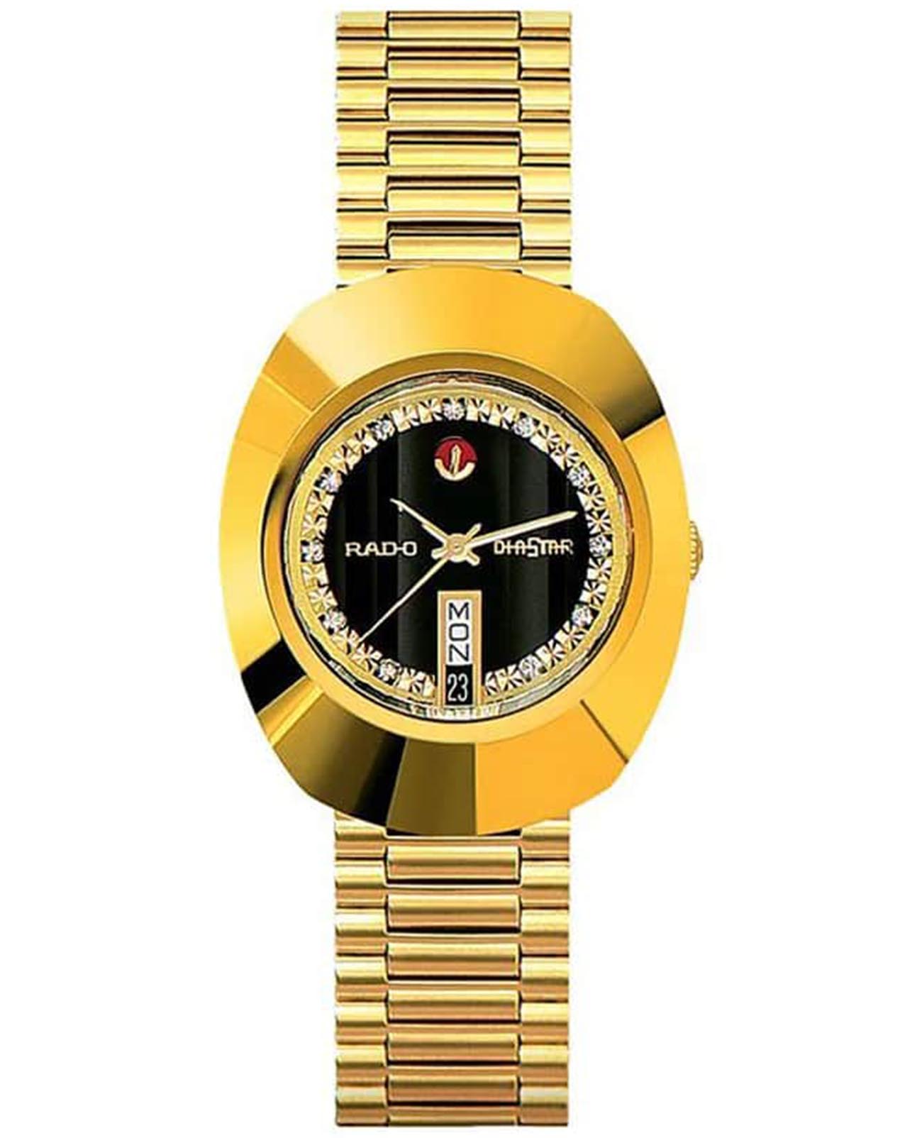 Rado Rado The Original Automatic R12413583 Automatic R12413583 механические мужские часы черный циферблат, браслет нержавеющая сталь с pvd-покрытием — вид спереди