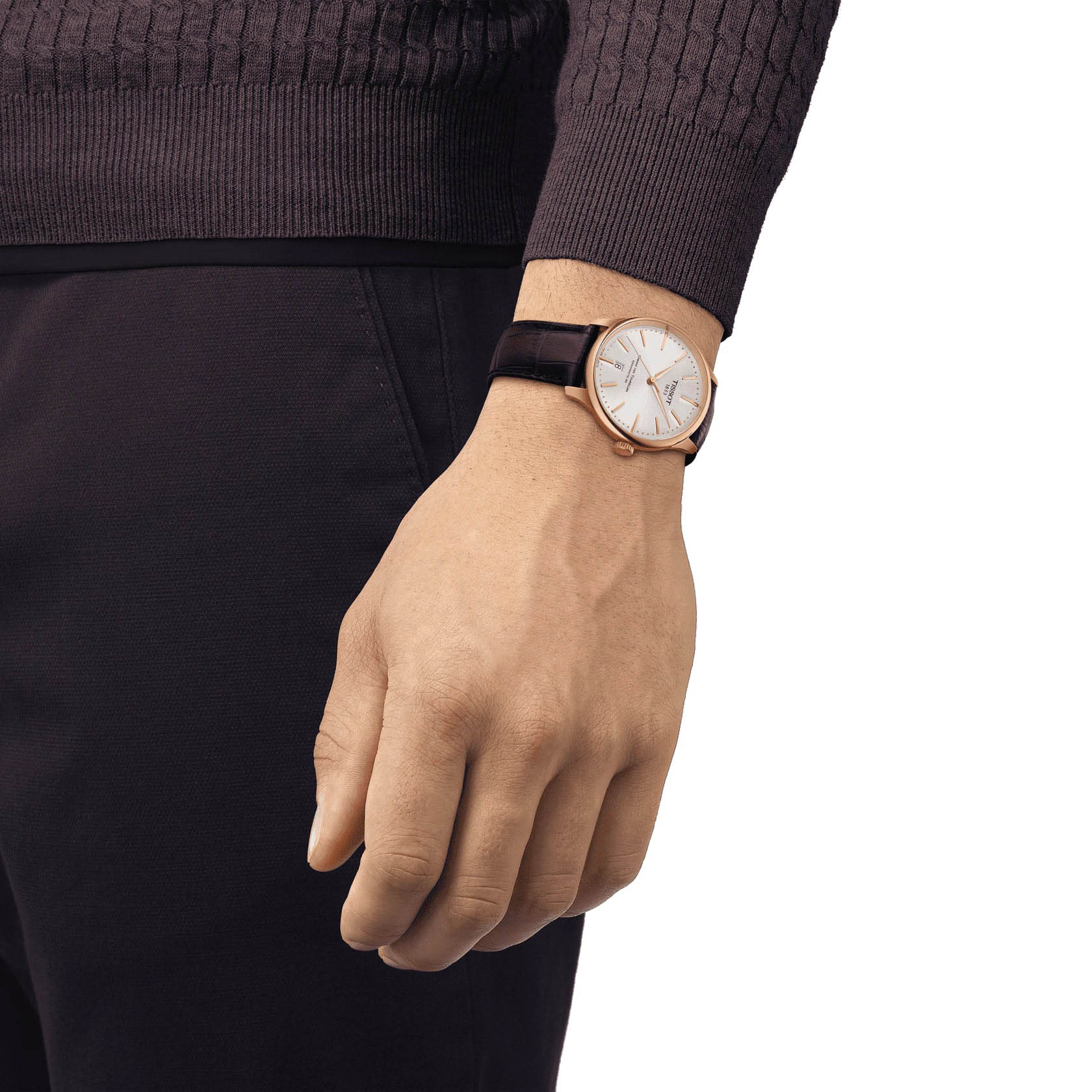 Tissot Tissot Chemin des Tourelles Powermatic 80 T139.807.36.031.00 Chemin des Tourelles, наручные мужские часы фото под углом