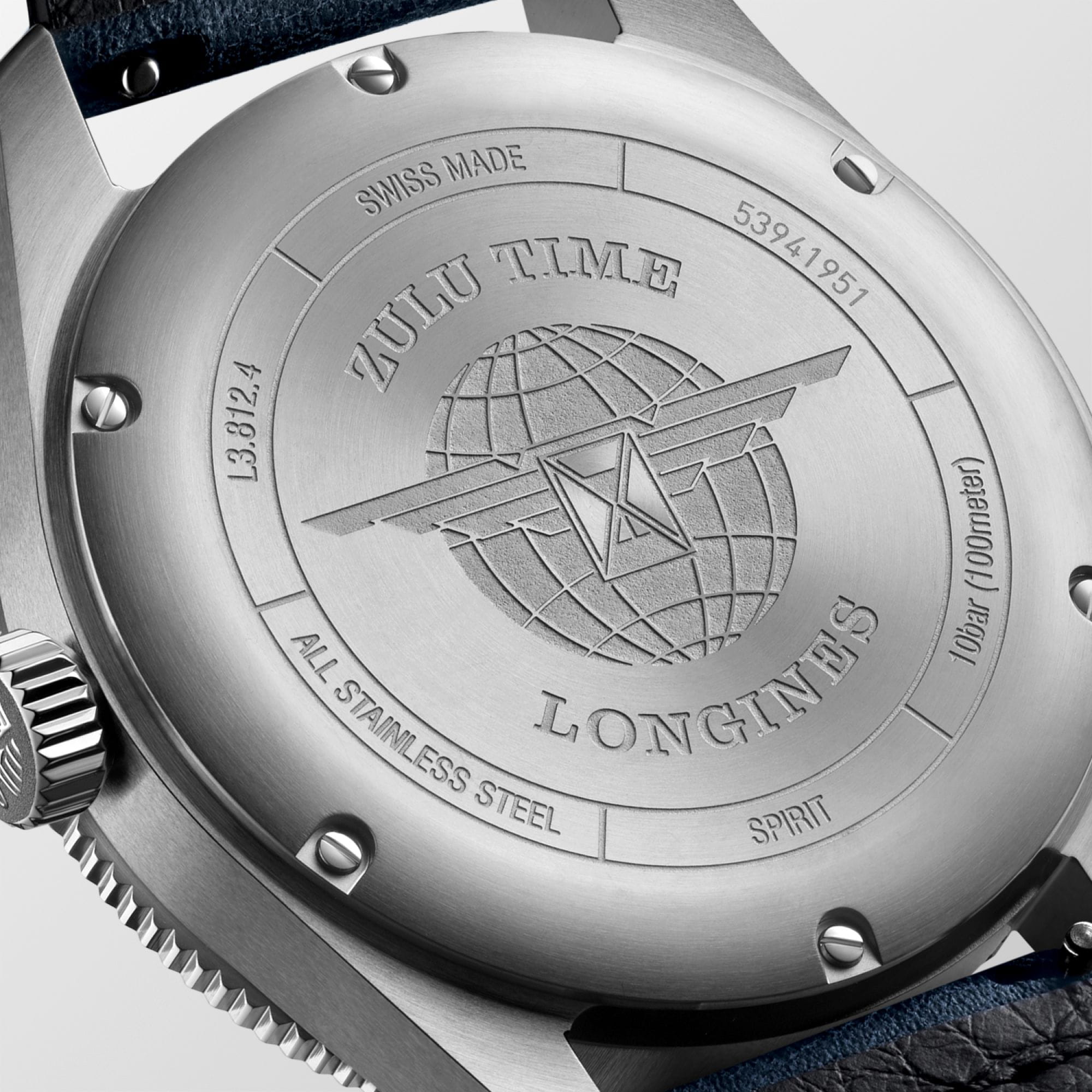 Longines Longines Spirit L3.812.4.93.2  — детали корпуса и кожаный