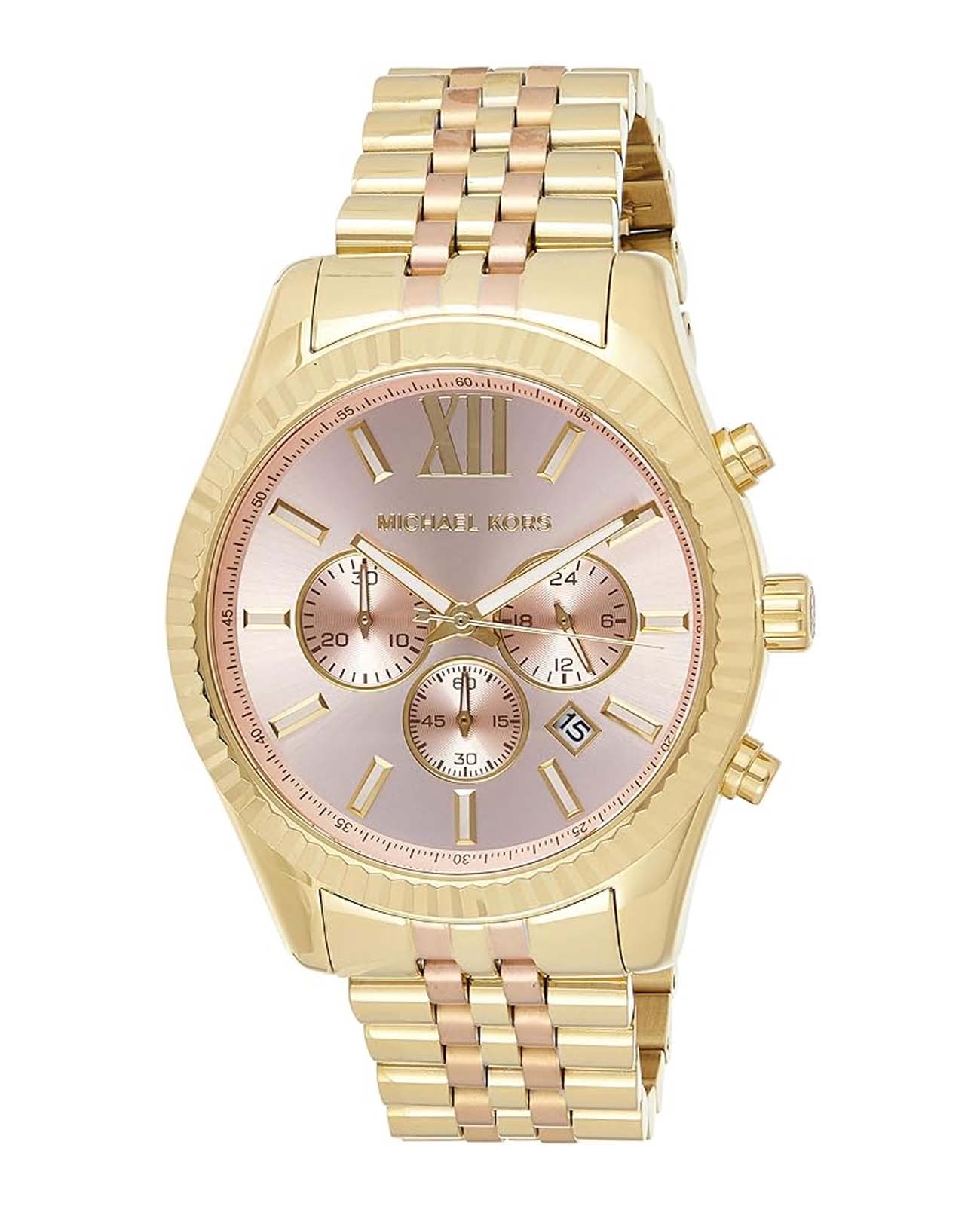 Michael Kors Michael Kors Lexington MK6473,  сша женские часы на браслете нержавеющая сталь с pvd-покрытием боковой вид