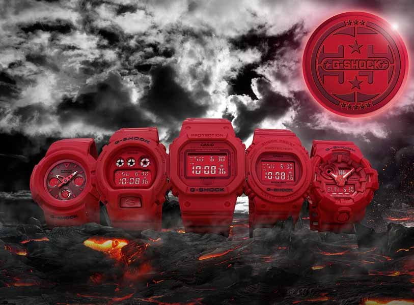 Casio Casio G-Shock DW-5635C-4E электронные мужские часы часы крупный план черный циферблата