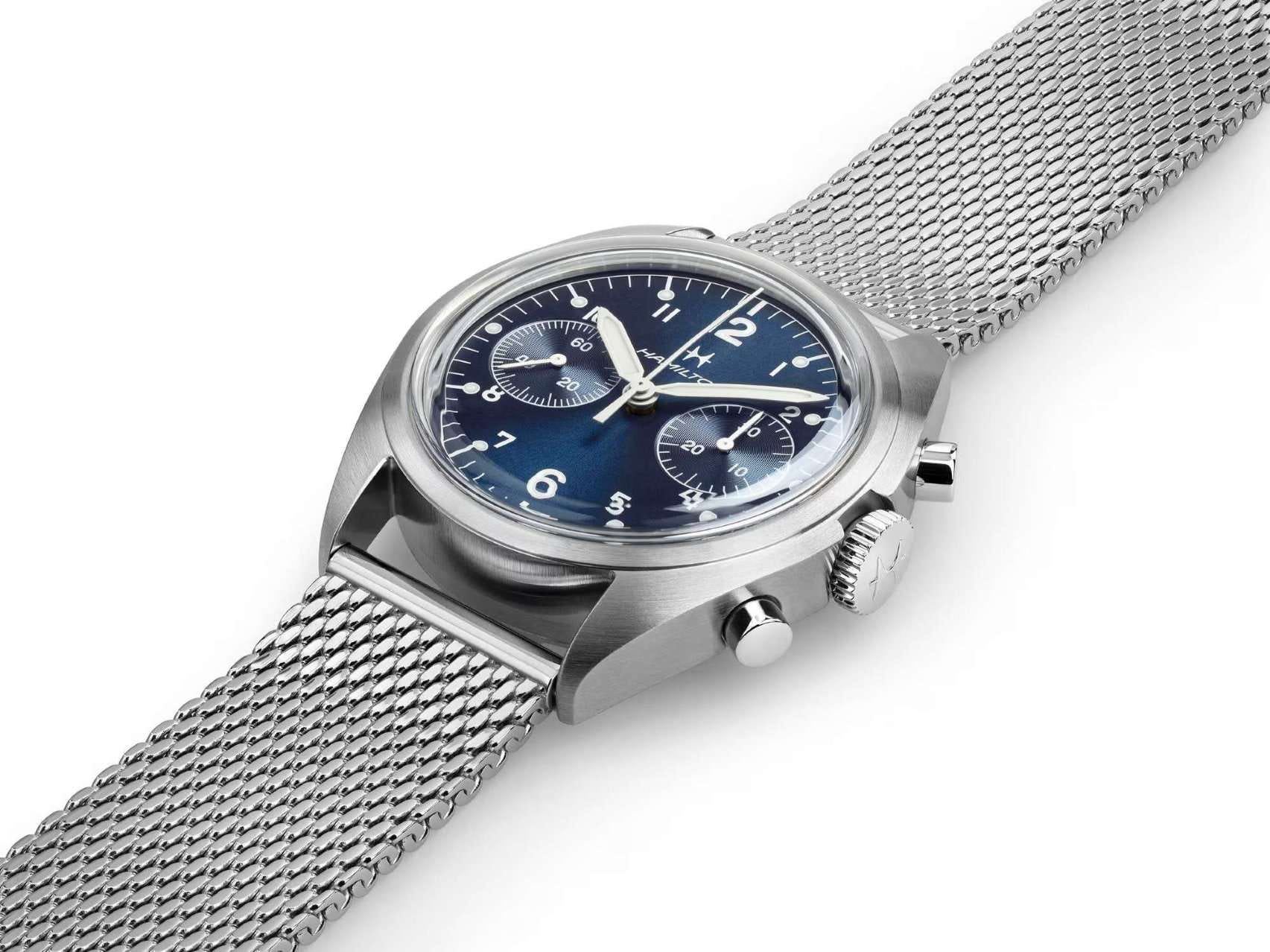 Hamilton Hamilton Khaki Aviation Pilot Pioneer Mechanical Chronograph 40mm H76409140 мужские часы синий циферблат на запястье