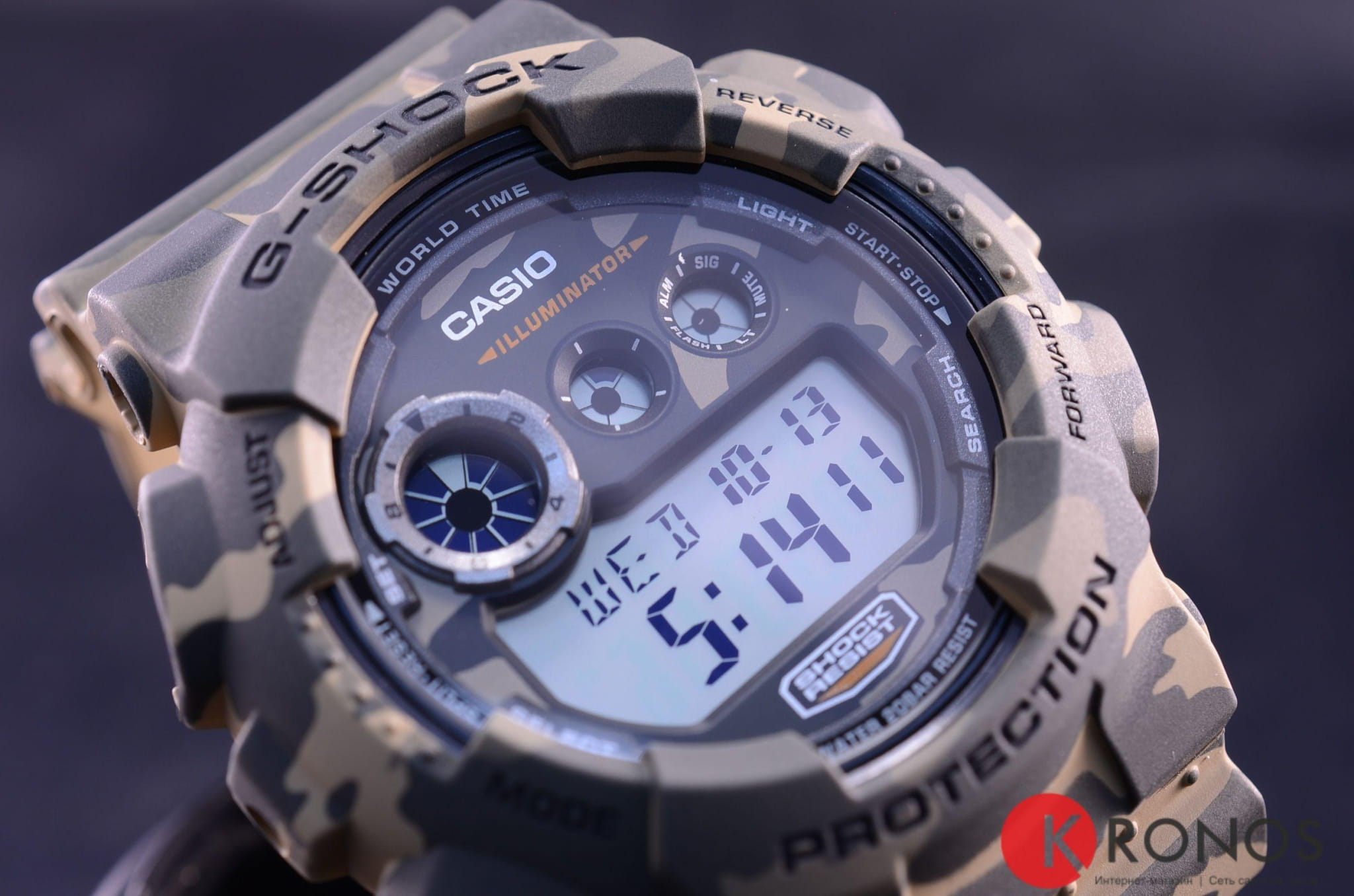 Casio Casio G-Shock GD-120CM-5 электронные мужские часы часы крупный план серый циферблата