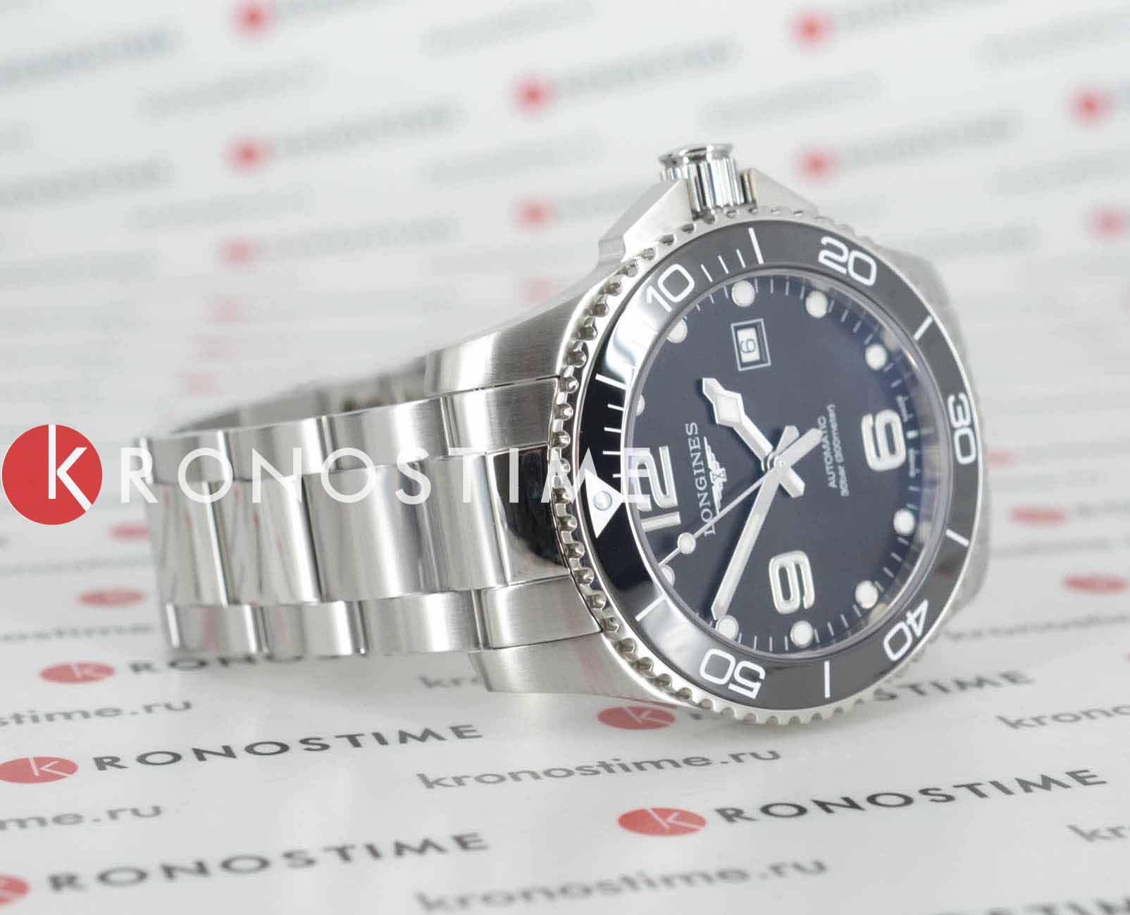 Longines Longines HydroConquest L3.782.4.56.6, hydroconquest швейцария мужские часы на браслете нержавеющая сталь боковой вид