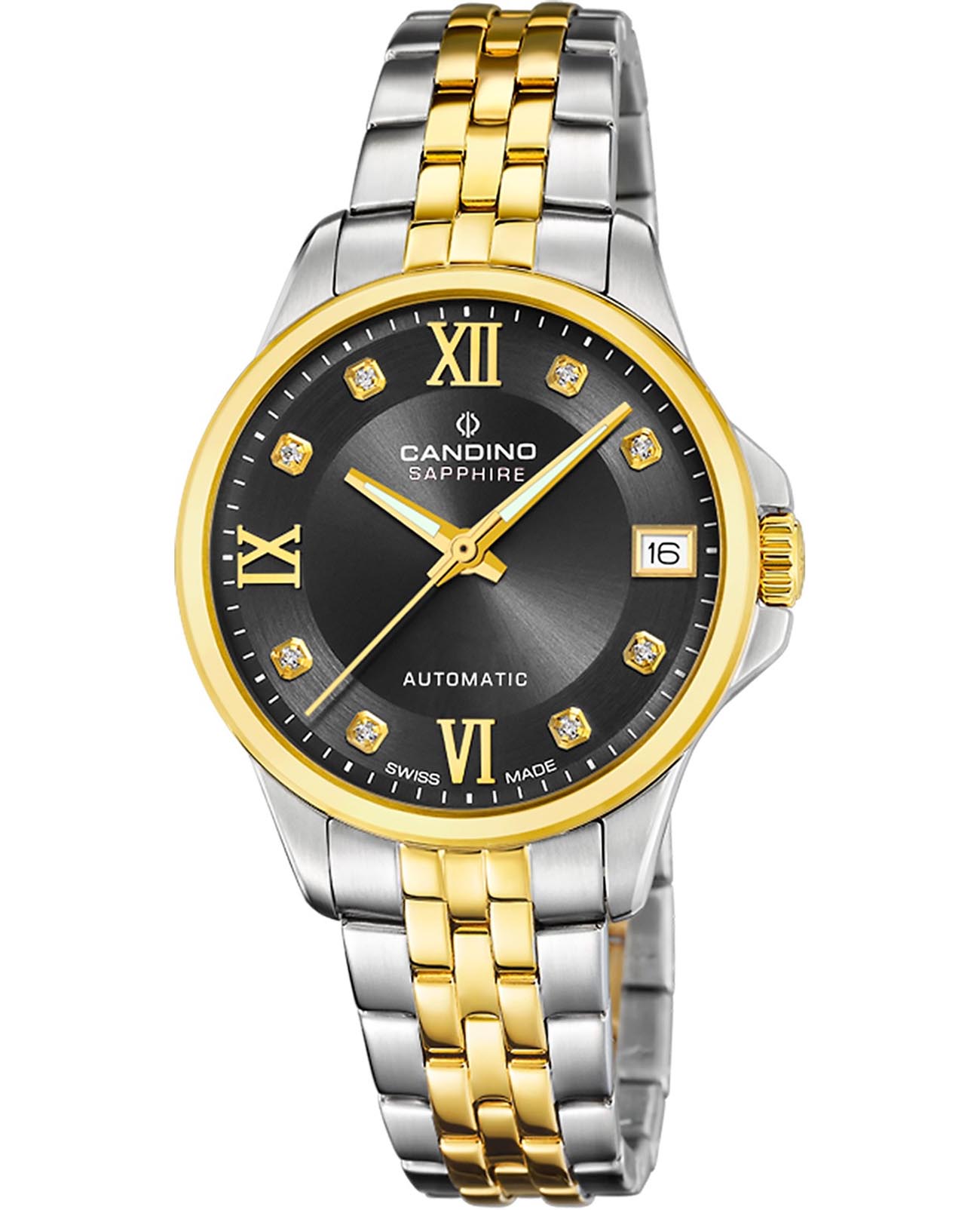 Candino Candino Automatic Ladies C4771/5  C4771/5 механические женские часы черный циферблат, браслет нержавеющая сталь с pvd-покрытием — вид спереди