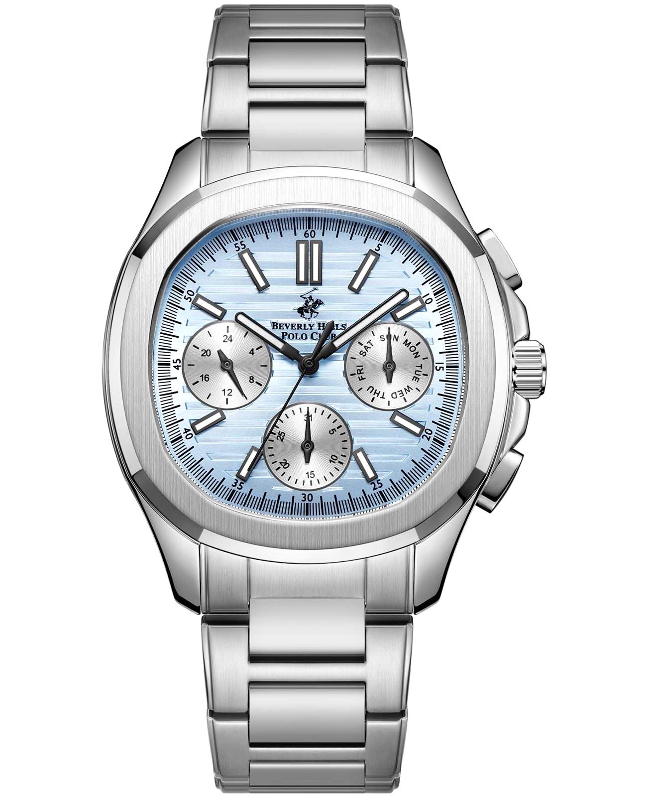 Beverly Hills Polo Club Beverly Hills Polo Club BP3212X.300  BP3212X.300 кварцевые мужские часы голубой циферблат, браслет нержавеющая сталь — вид спереди