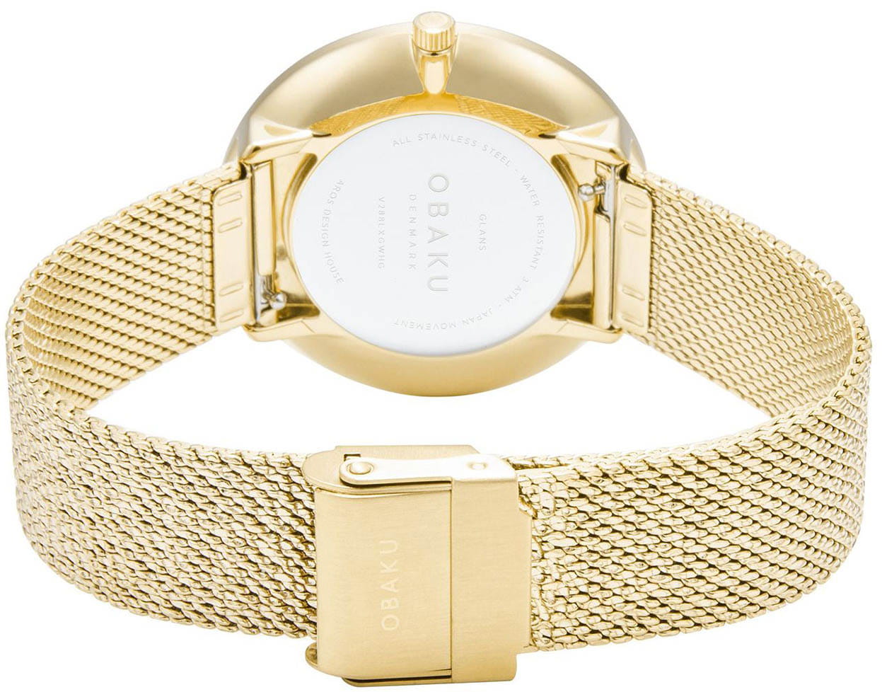 Obaku Obaku Mesh V288LXGWHG,  дания женские часы на браслете сталь с ip покрытием боковой вид