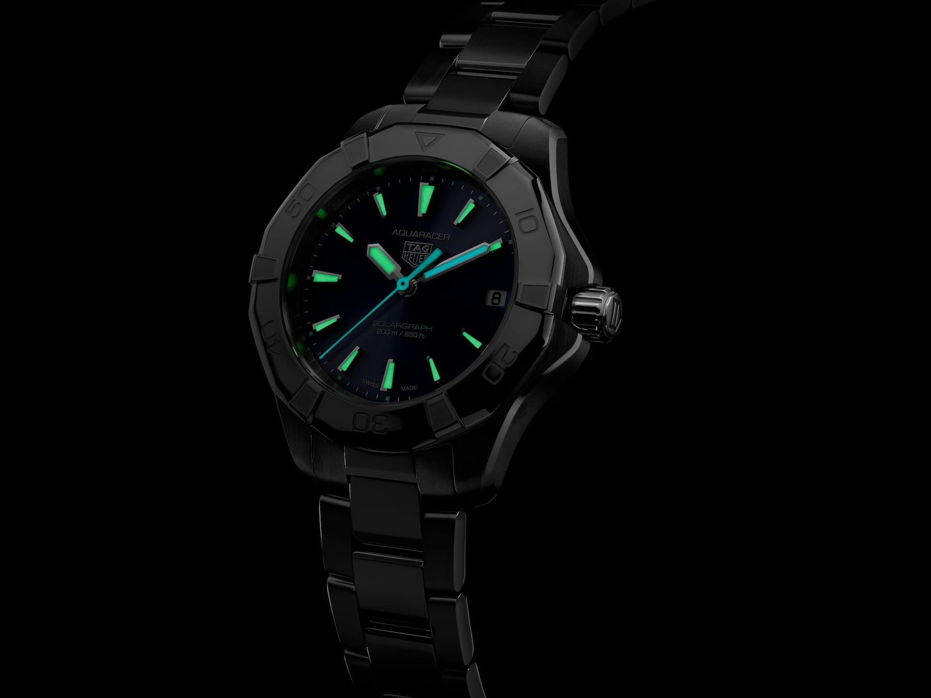 TAG Heuer TAG Heuer Aquaracer Professional Solargraph WBP1311.BA0005 женские часы синий циферблат на запястье