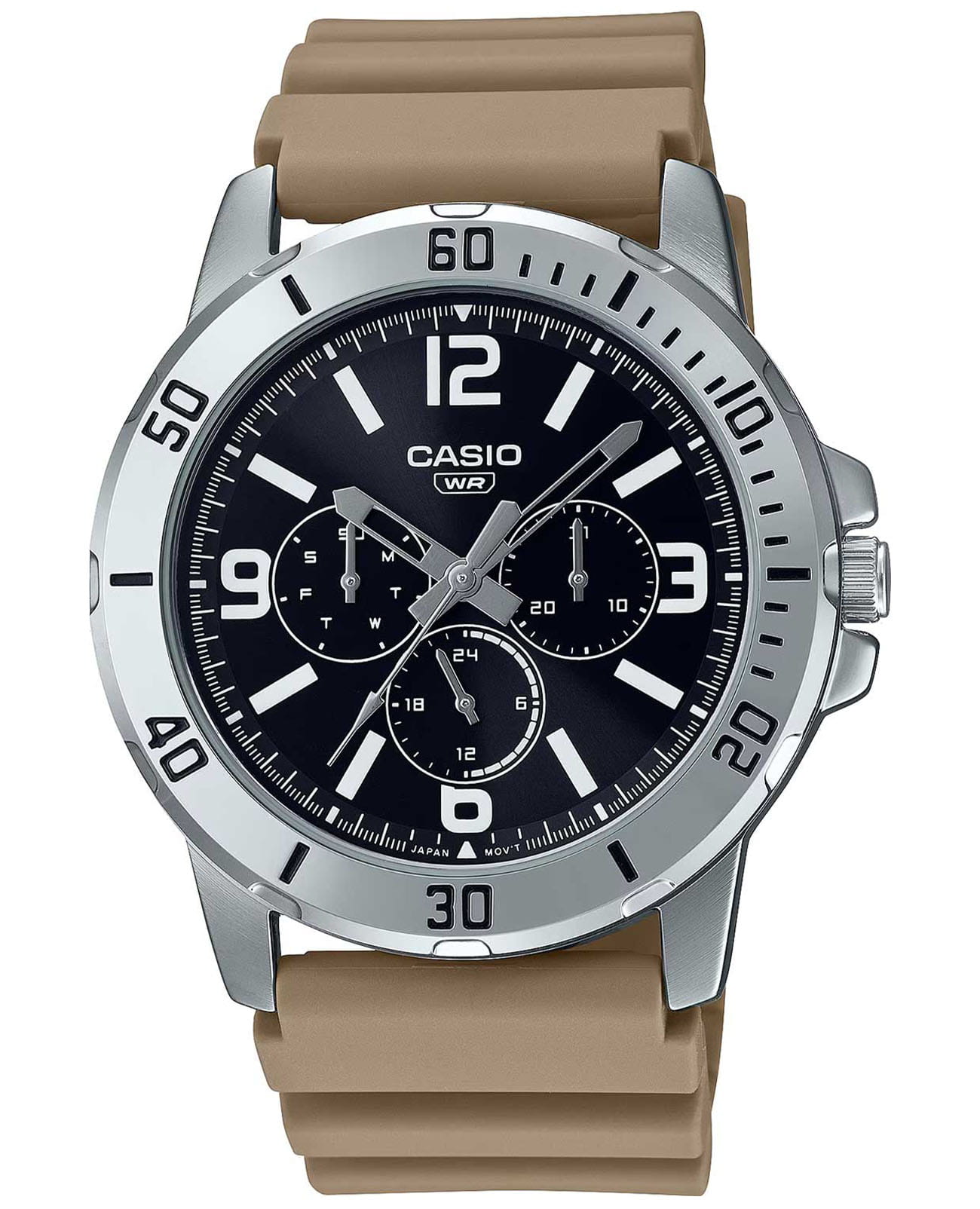 Casio Casio Collection MTP-VD300-5B  MTP-VD300-5B кварцевые мужские часы черный циферблат, браслет силикон — вид спереди