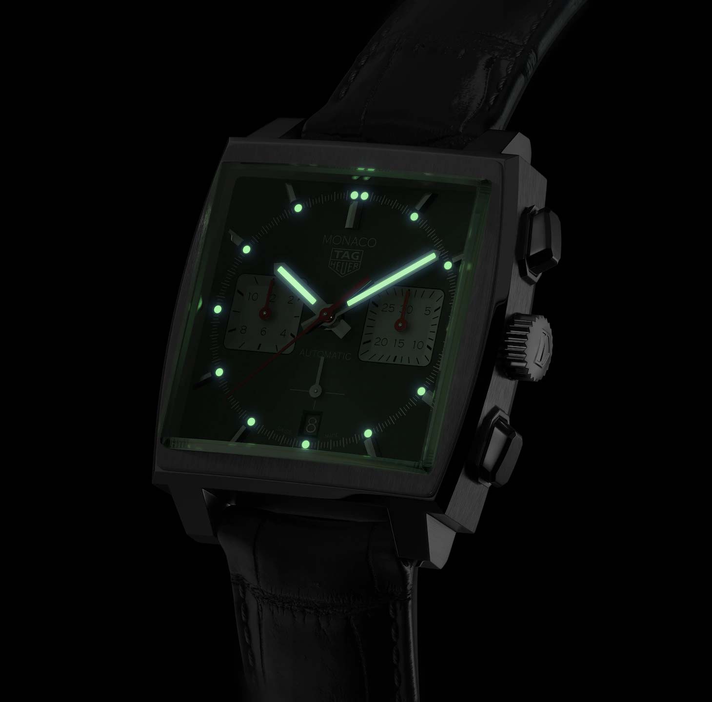 TAG Heuer TAG Heuer Monaco CBL2113.FC6177 механические мужские часы часы крупный план черный циферблата