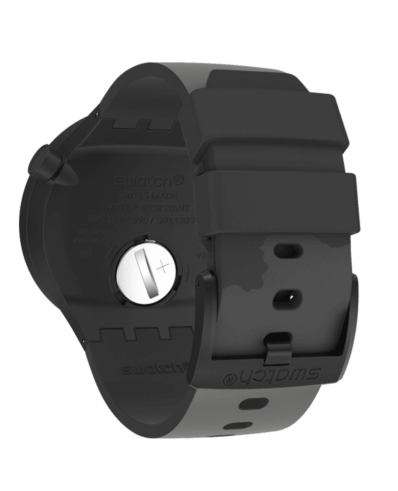 Swatch Swatch Big Bold Bioceramic SB03B110 кварцевые мужские часы часы крупный план черный циферблата