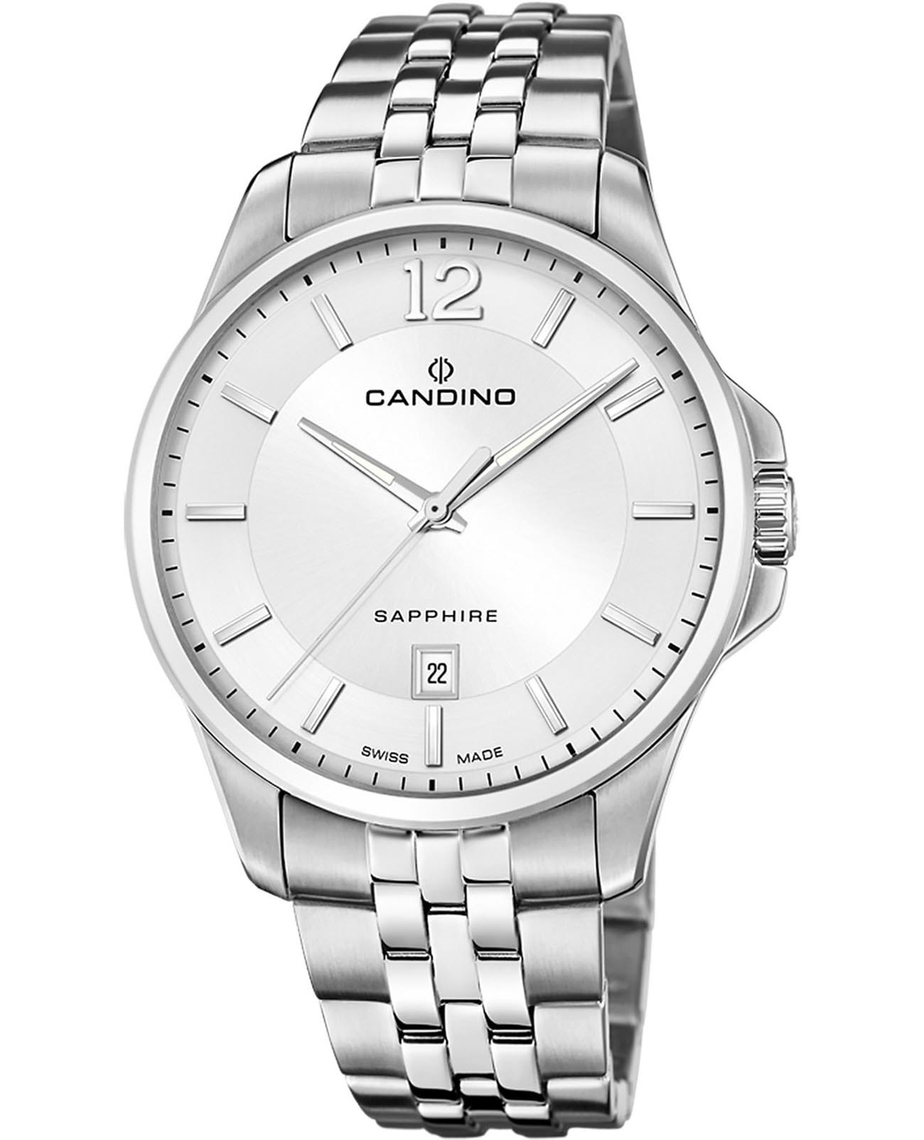 Candino Candino Gents Classic C4762/1  C4762/1 кварцевые мужские часы серебристый циферблат, браслет нержавеющая сталь — вид спереди